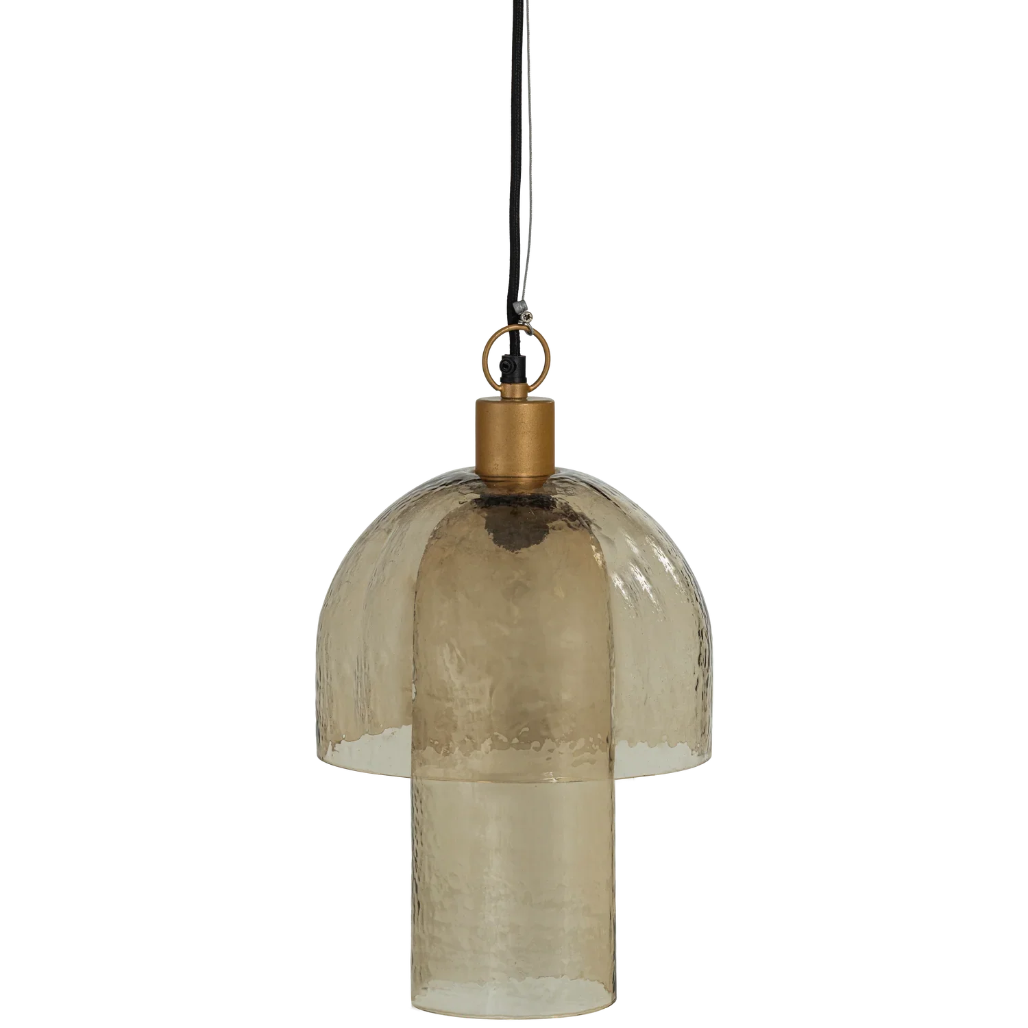 GIGI HANGING LAMP WITH DOUBLE SHADE HAMMERED GLASS NATURAL