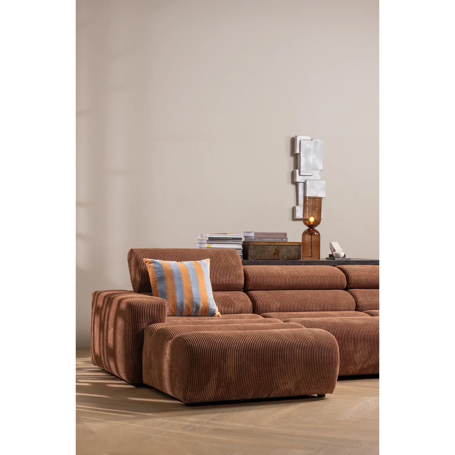 GIGI TABLE LAMP HAMMERED GLASS 51xO15CM BROWN