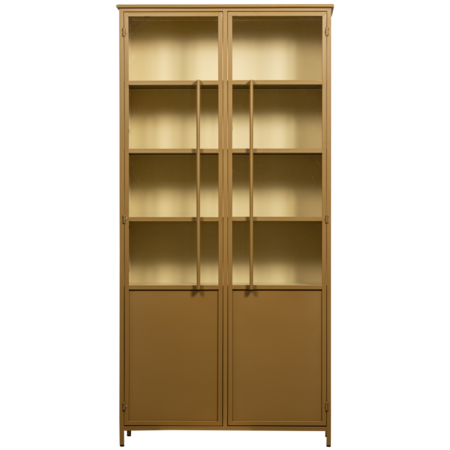 EXHIBIT XL 2-DOORS DISPLAY CASE METAL HONEY YELLOW