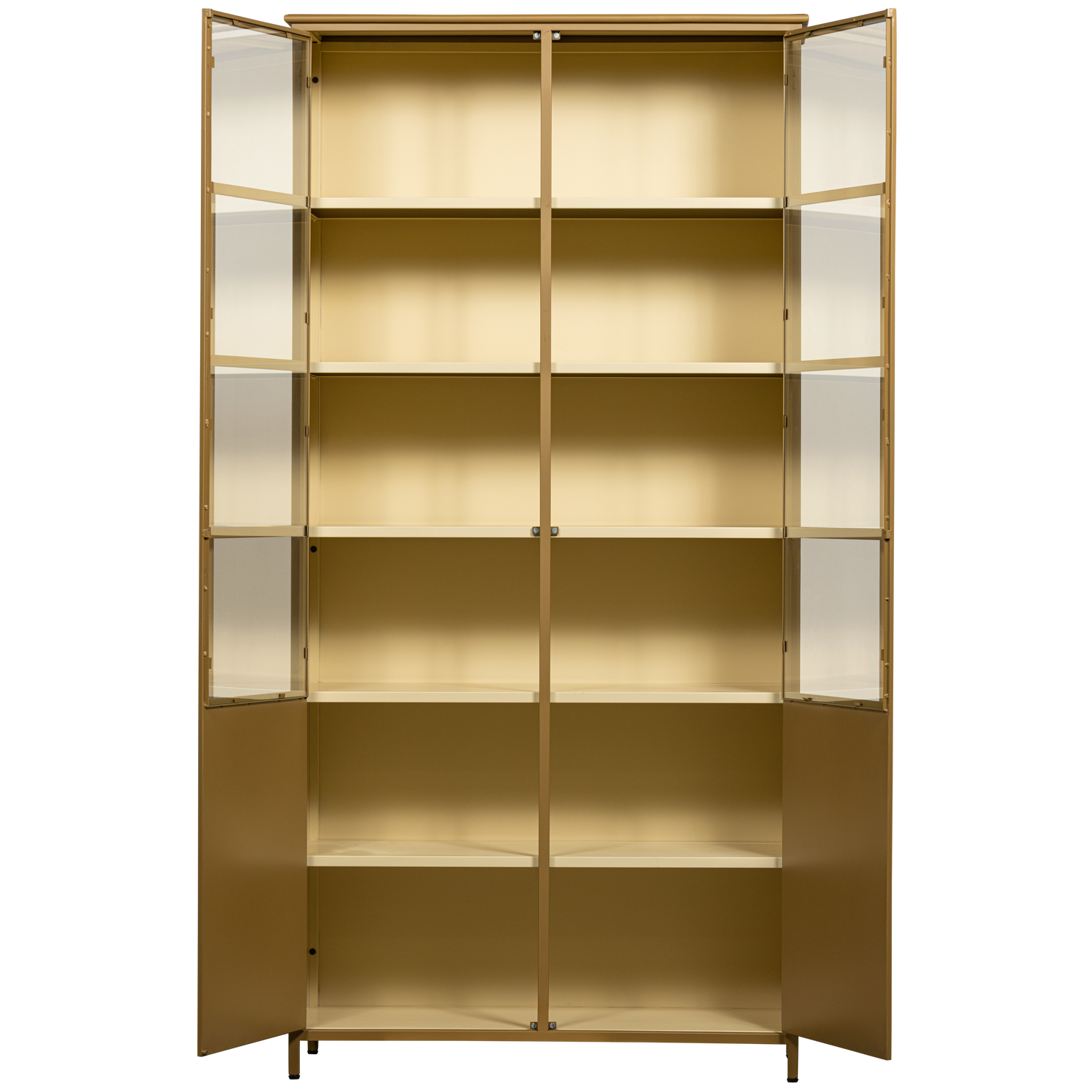 EXHIBIT XL 2-DOORS DISPLAY CASE METAL HONEY YELLOW