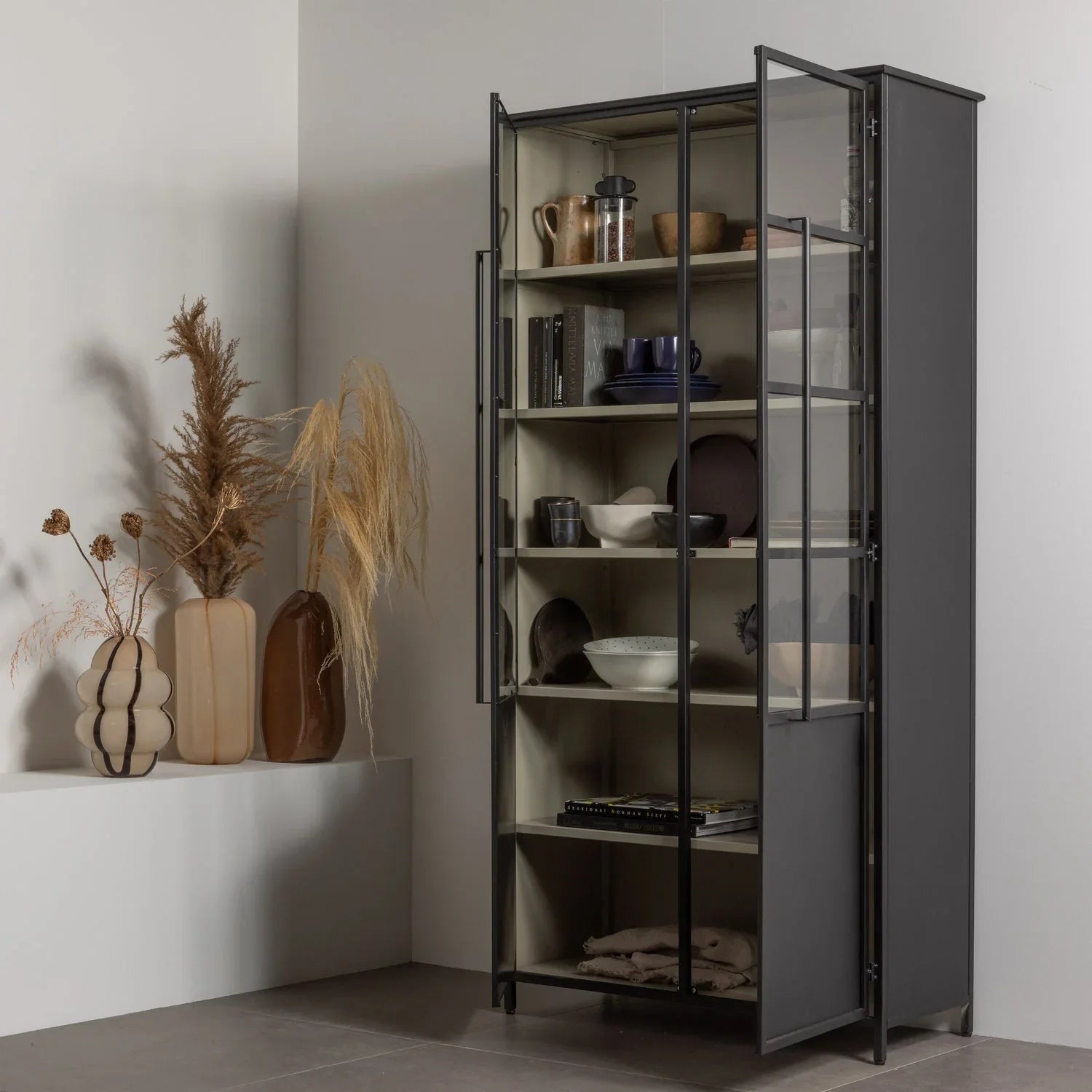 EXHIBIT XL 2-DOORS DISPLAY CASE METAL SAND