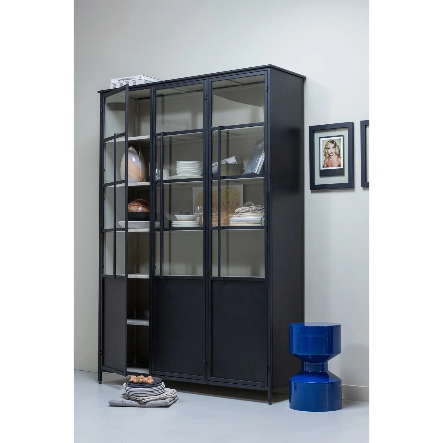 EXHIBIT XL 3-DOORS DISPLAY CASE METAL BLACK