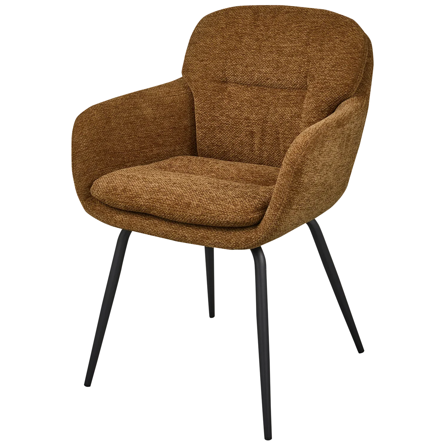 RUNA DINING CHAIR CHENILLE CARAMEL BROWN/YELLOW