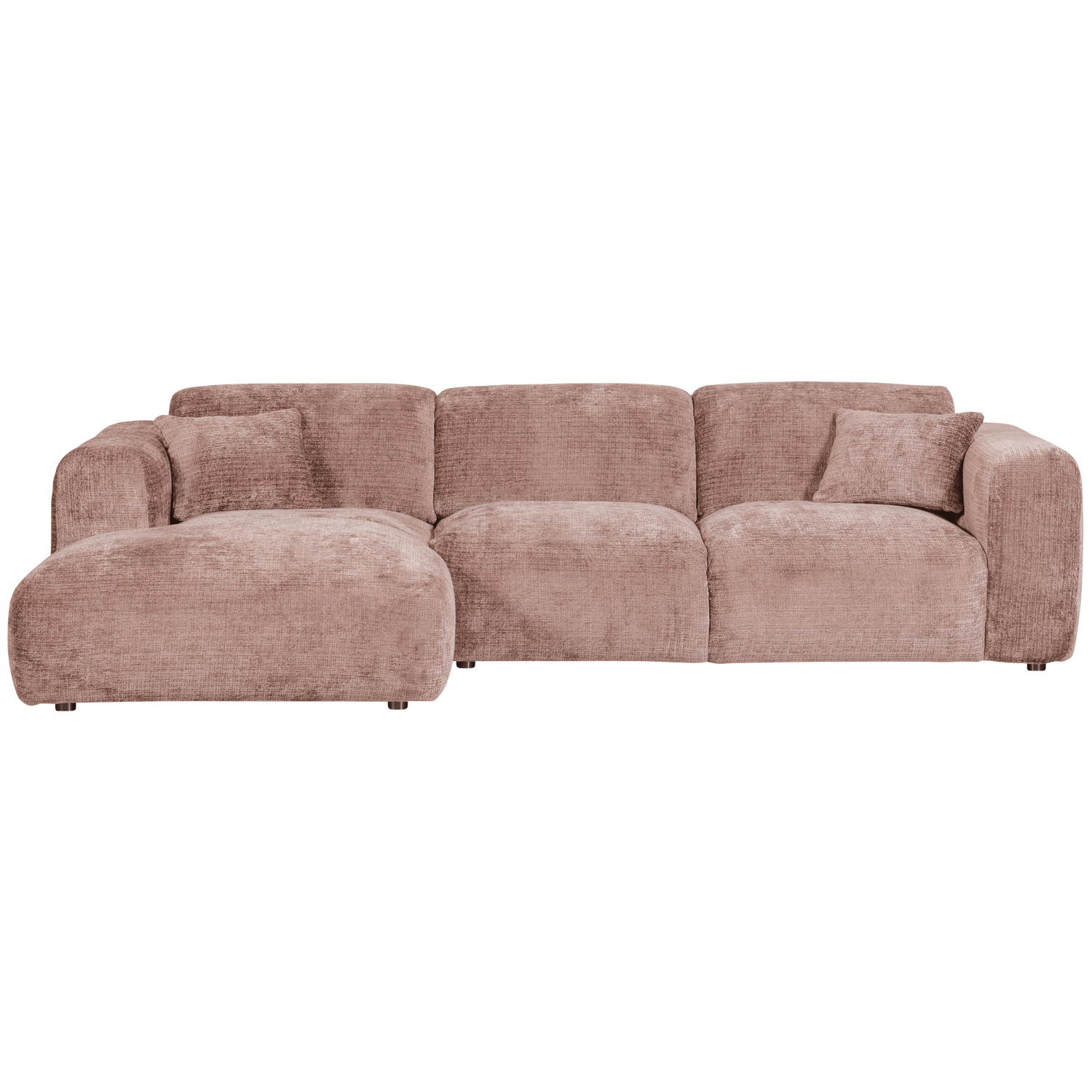 CLOUD CHAISE LONGUE SOFA LEFT CHENILLE TAUPE/PINK