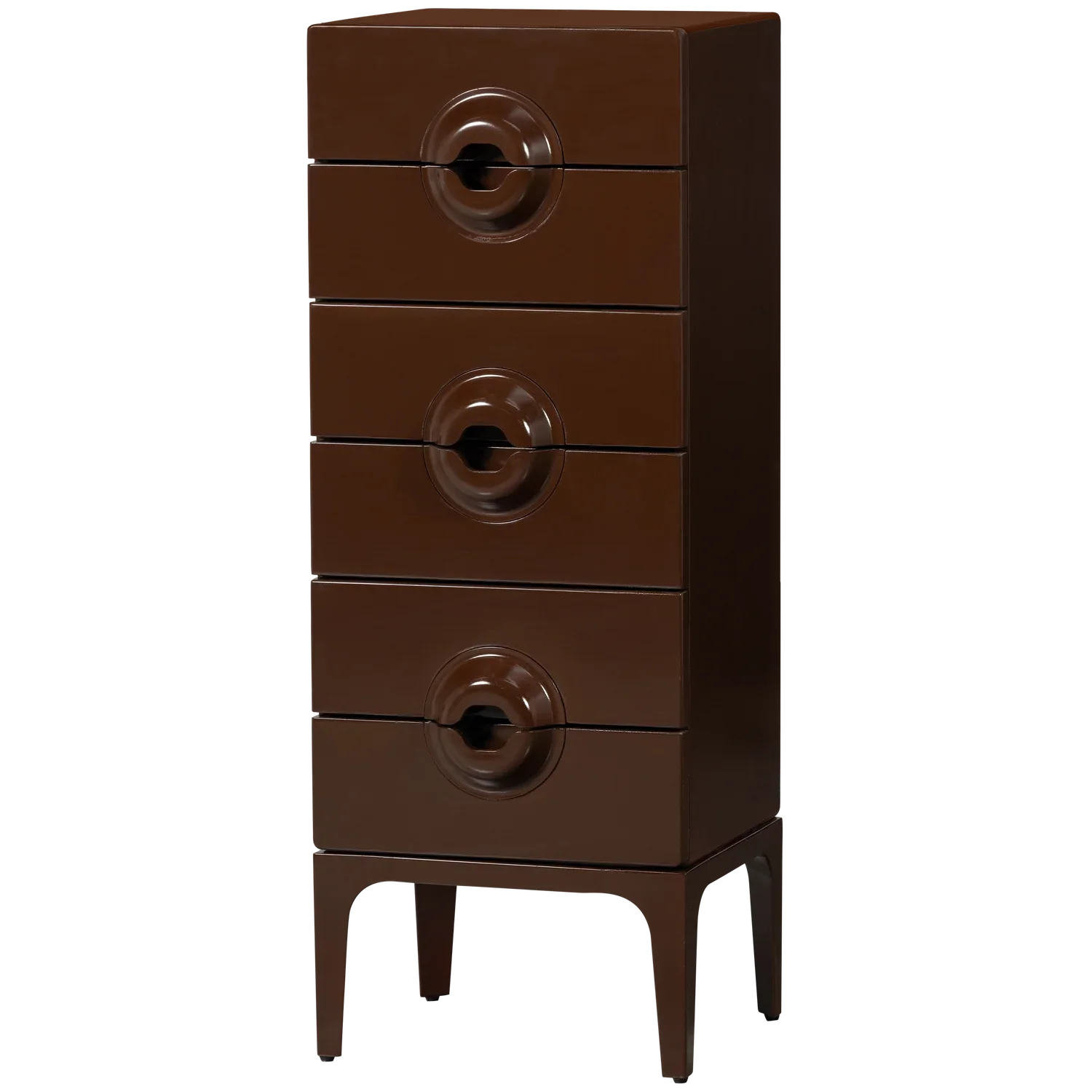 MERGE CABINET WITH 6 DRAWERS EUCALYPTUS WOOD BROWN/RED