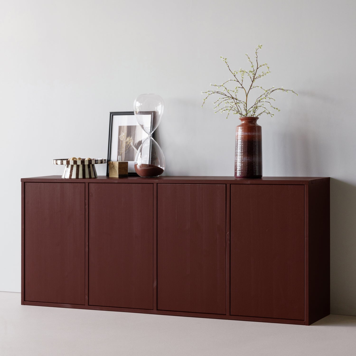 WOOOD decoratiune ELDA PLATEAU/BOWL METAL HIGH GLOSS STRIPES BROWN/YELLOW | Metal | Galben | 12x36x36 cm