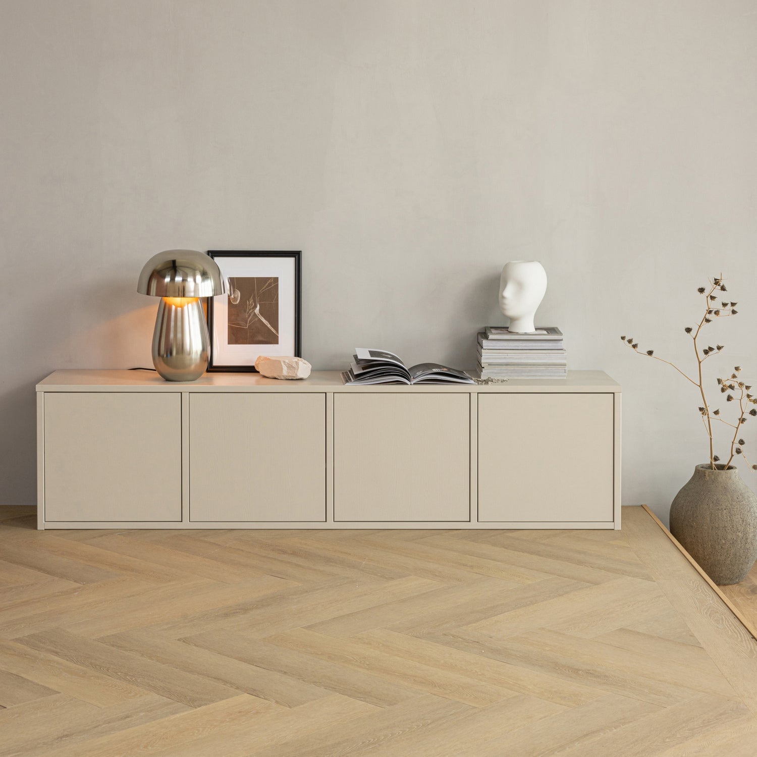 WOOOD MEREL TV UNIT PINE DUST [fsc] | pine | dust | 50x200x39 cm
