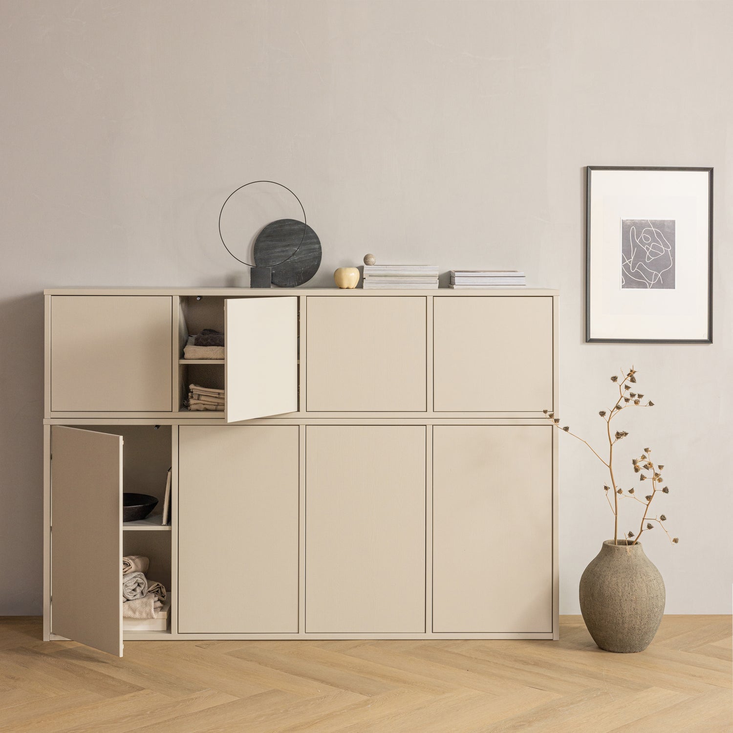 WOOOD MEREL TV UNIT PINE DUST [fsc] | pine | dust | 50x200x39 cm