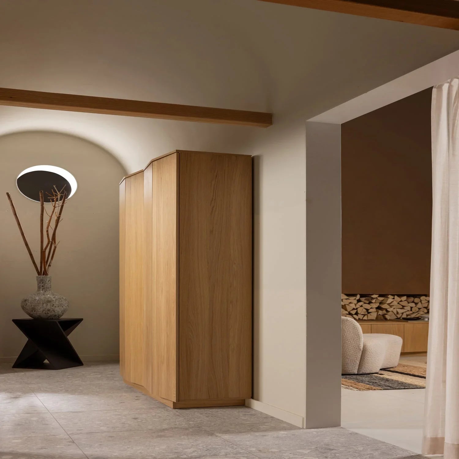 ZUMA HIGH CABINET 67 CM OAK VENEER TRANSPARANT [fsc]