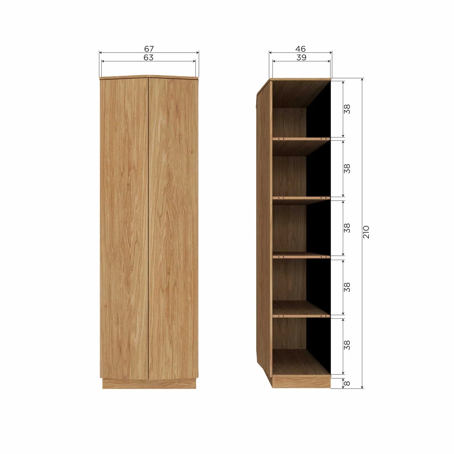 ZUMA HIGH CABINET 67 CM OAK VENEER TRANSPARANT [fsc]