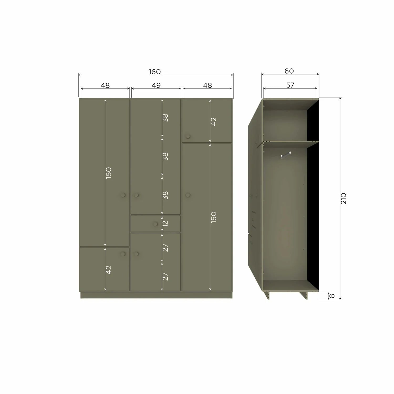 ALFIE WARDROBE 160CM PINE FOREST [fsc]