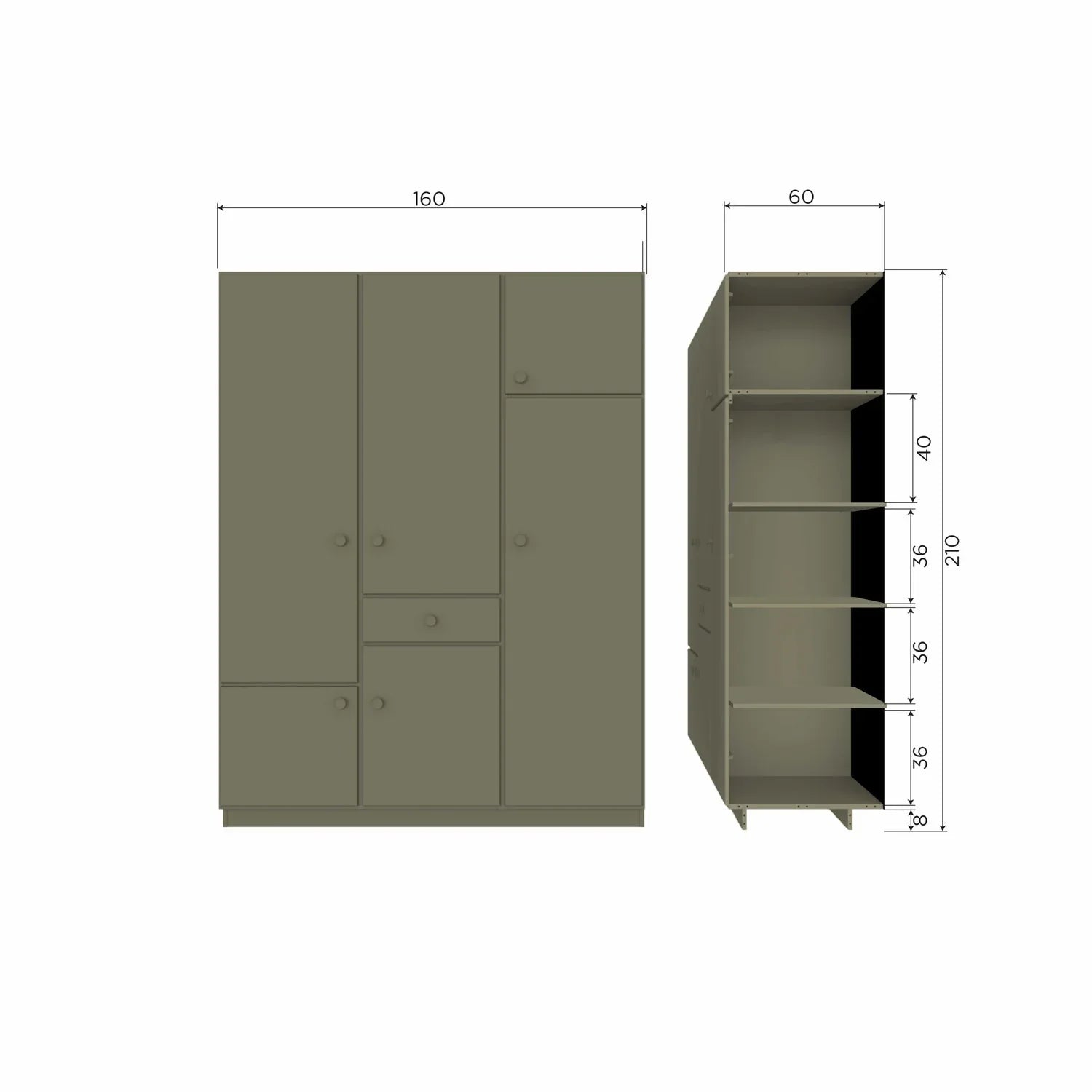 ALFIE SHELF SET FOR WARDROBES PINE FOREST [fsc]
