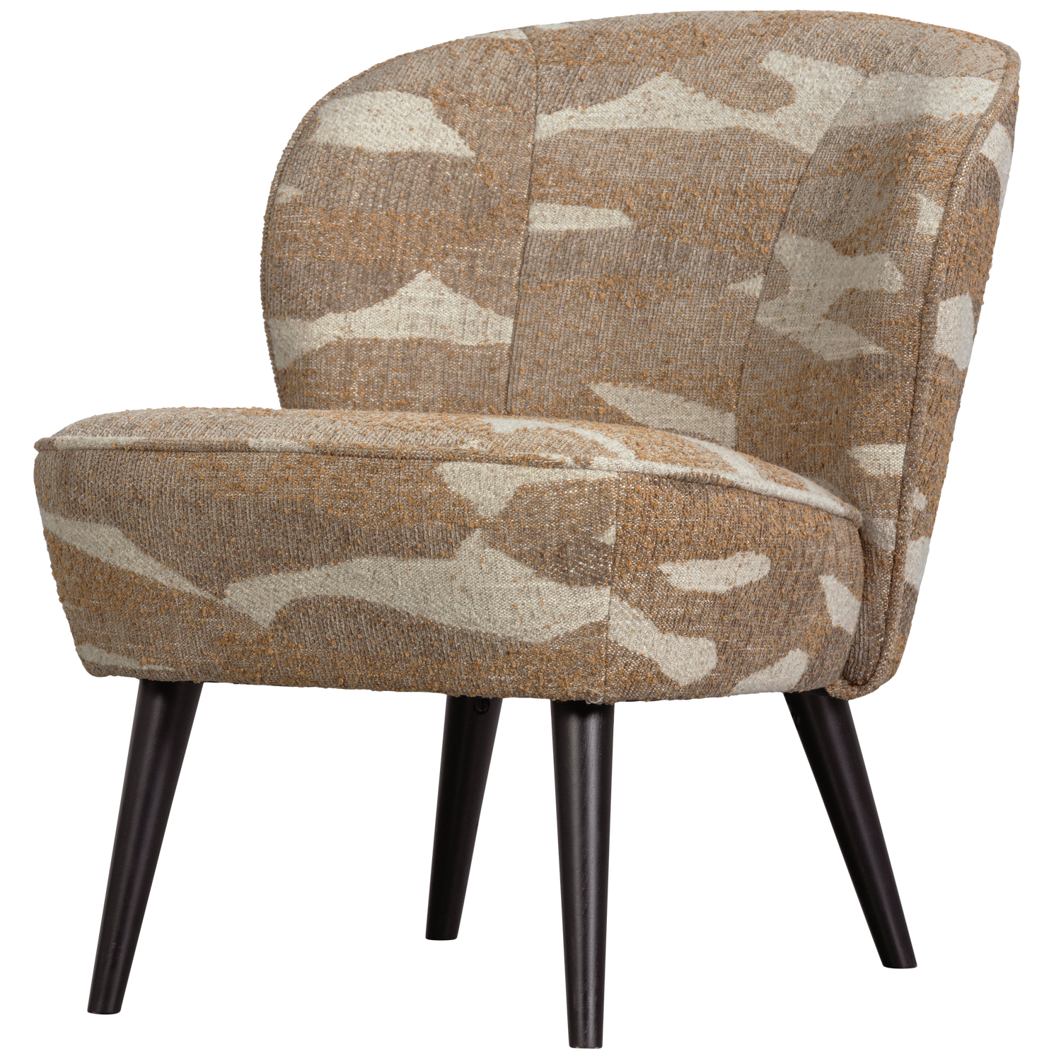 WOOOD fotoliu SARA ARMCHAIR WOVEN FABRIC CAMOUFLAGE PATTERN | 30% Pes / 22% Pan / 20% Cv / 18% Hpp / 10% Li | Nisipiu | 71x59x70 cm