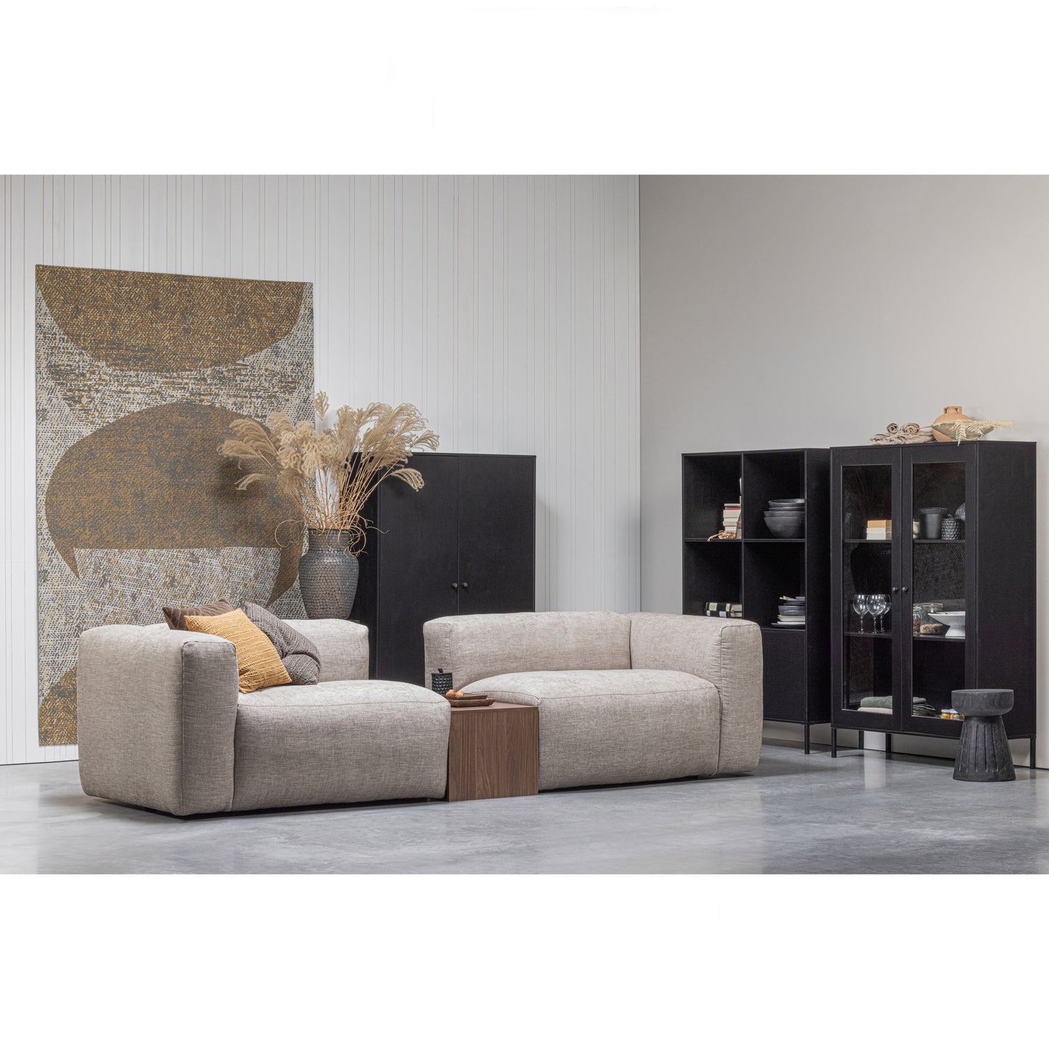 XAM OPEN CABINET PINE BLACK [fsc]