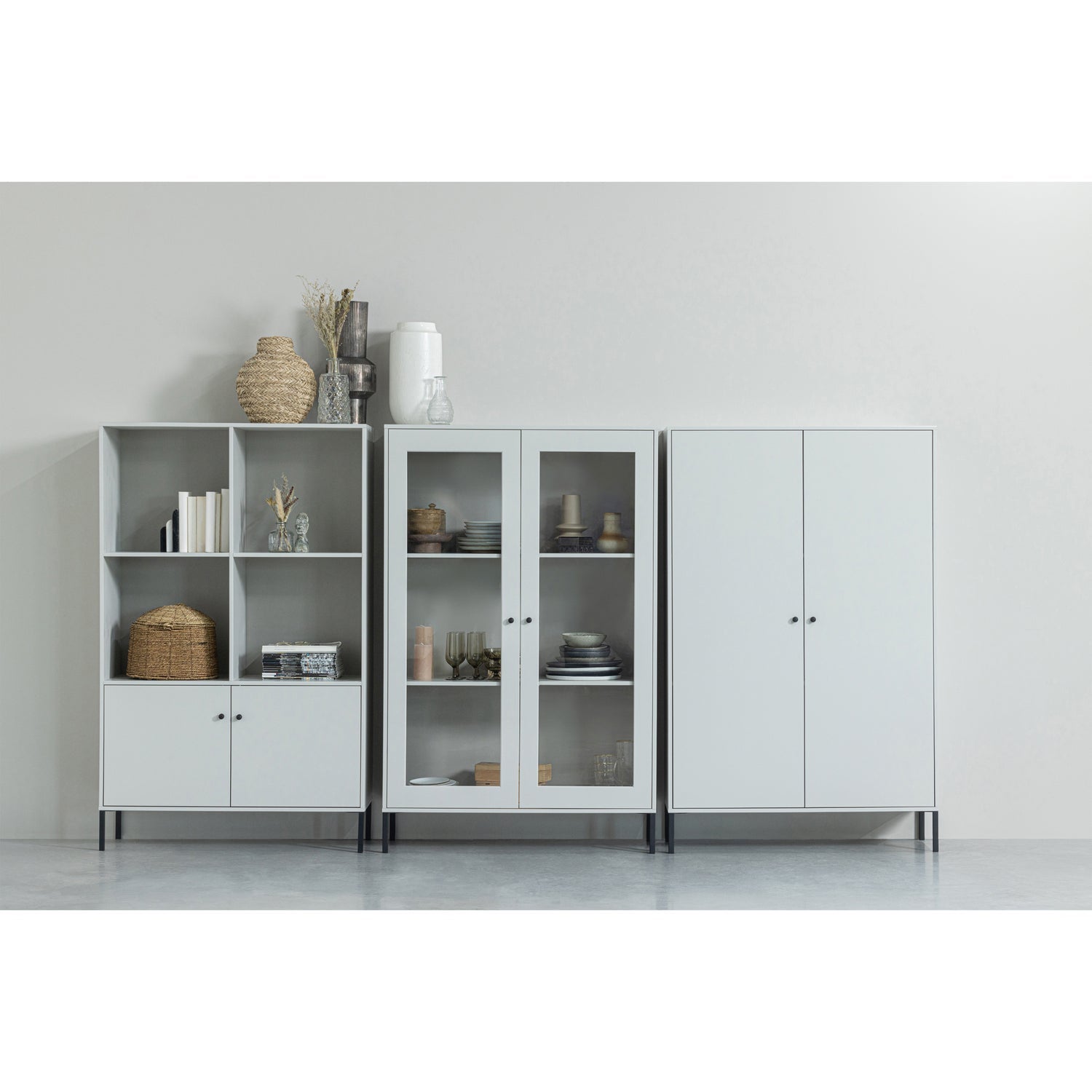 XAM DISPLAY CABINET PINE CLOUD GREY [fsc]