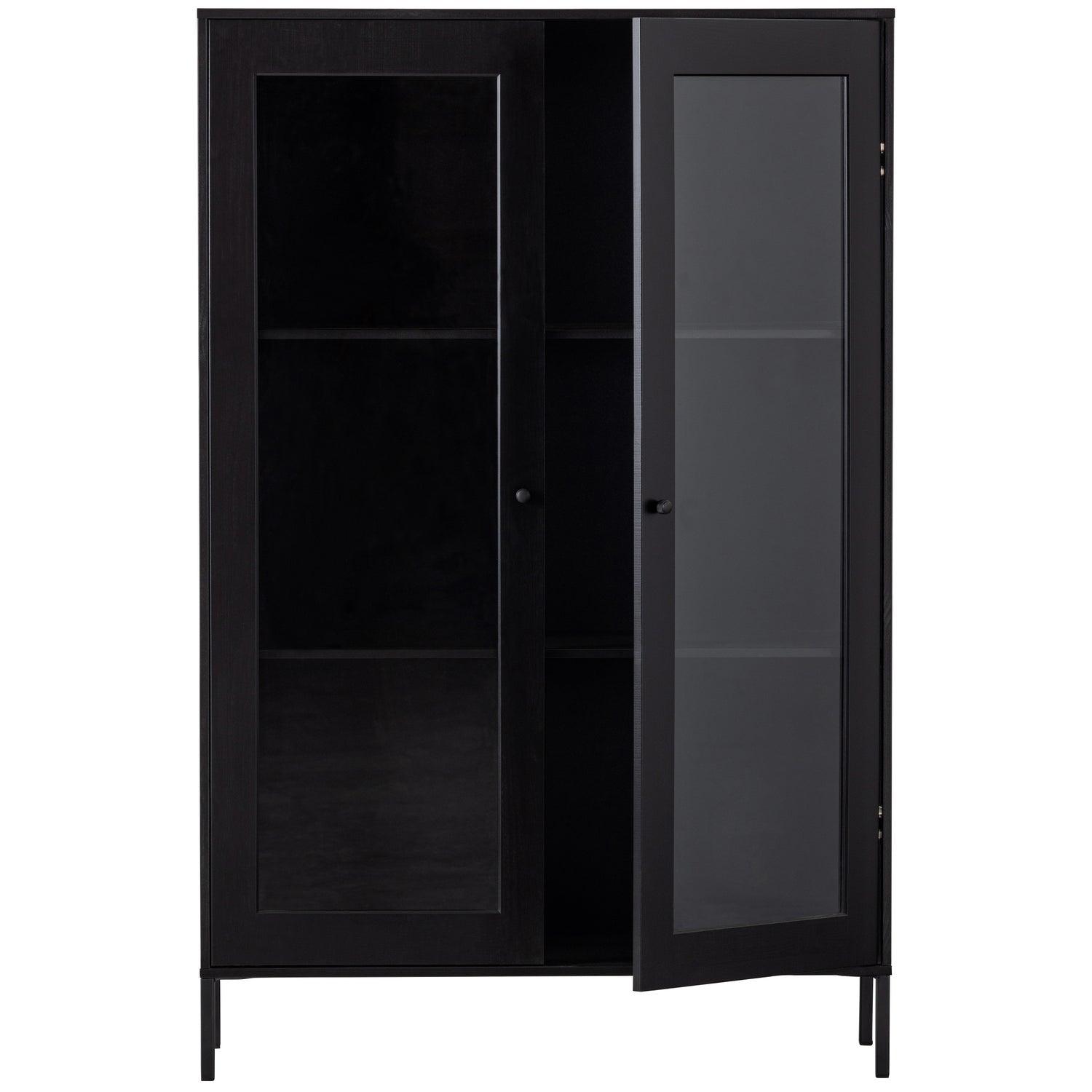 XAM DISPLAY CABINET PINE BLACK [fsc]