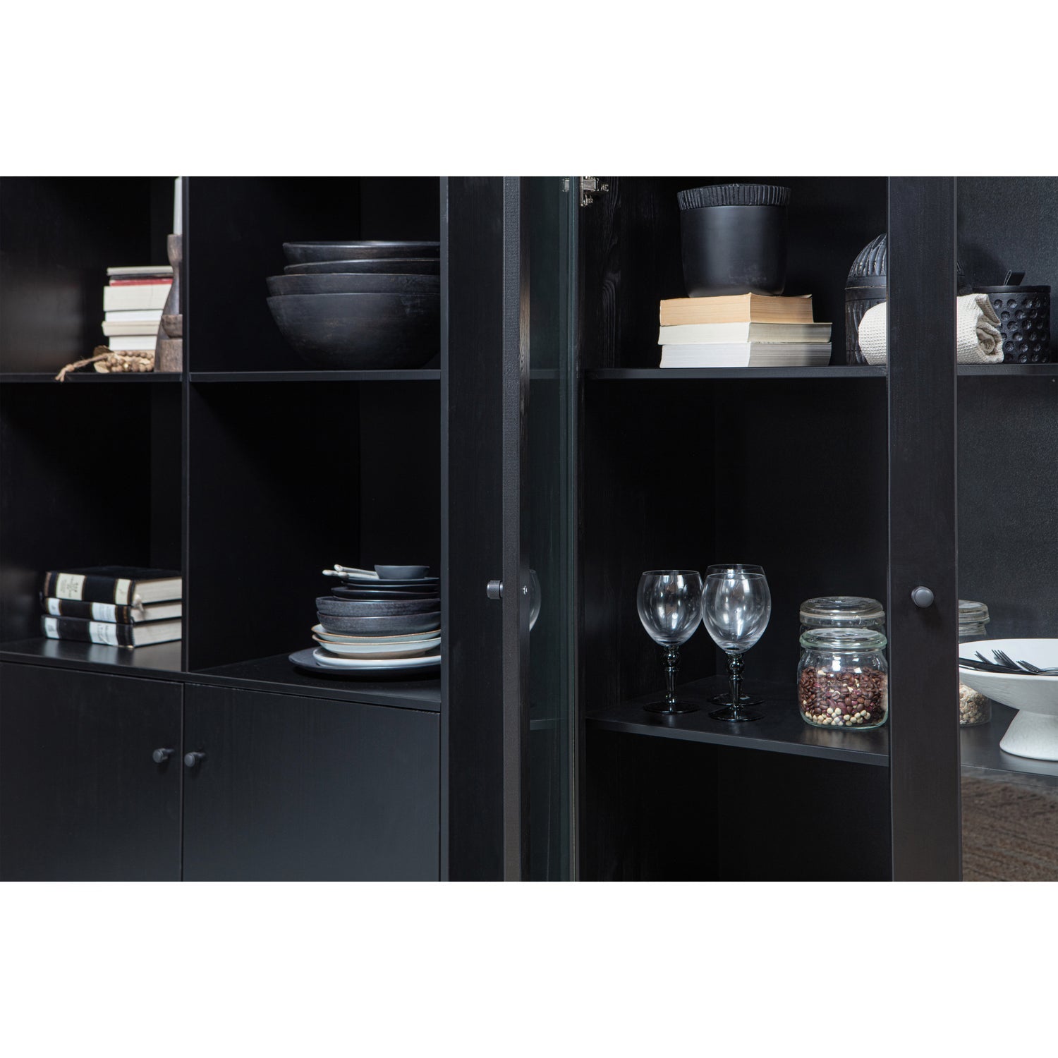 XAM OPEN CABINET PINE BLACK [fsc]