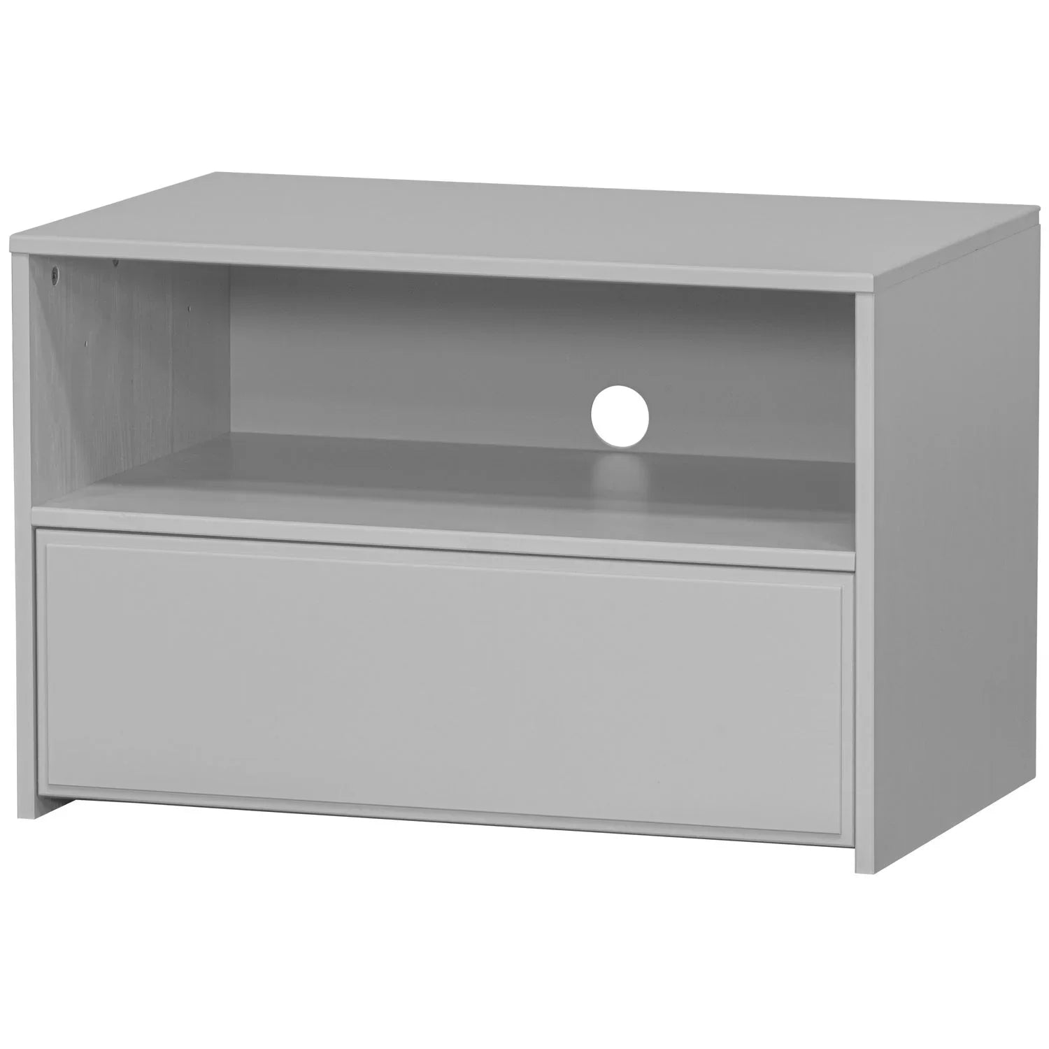 YISSA TV UNIT WITH DRAWER/OPEN BOX PINE CLOUD GREY [fsc]
