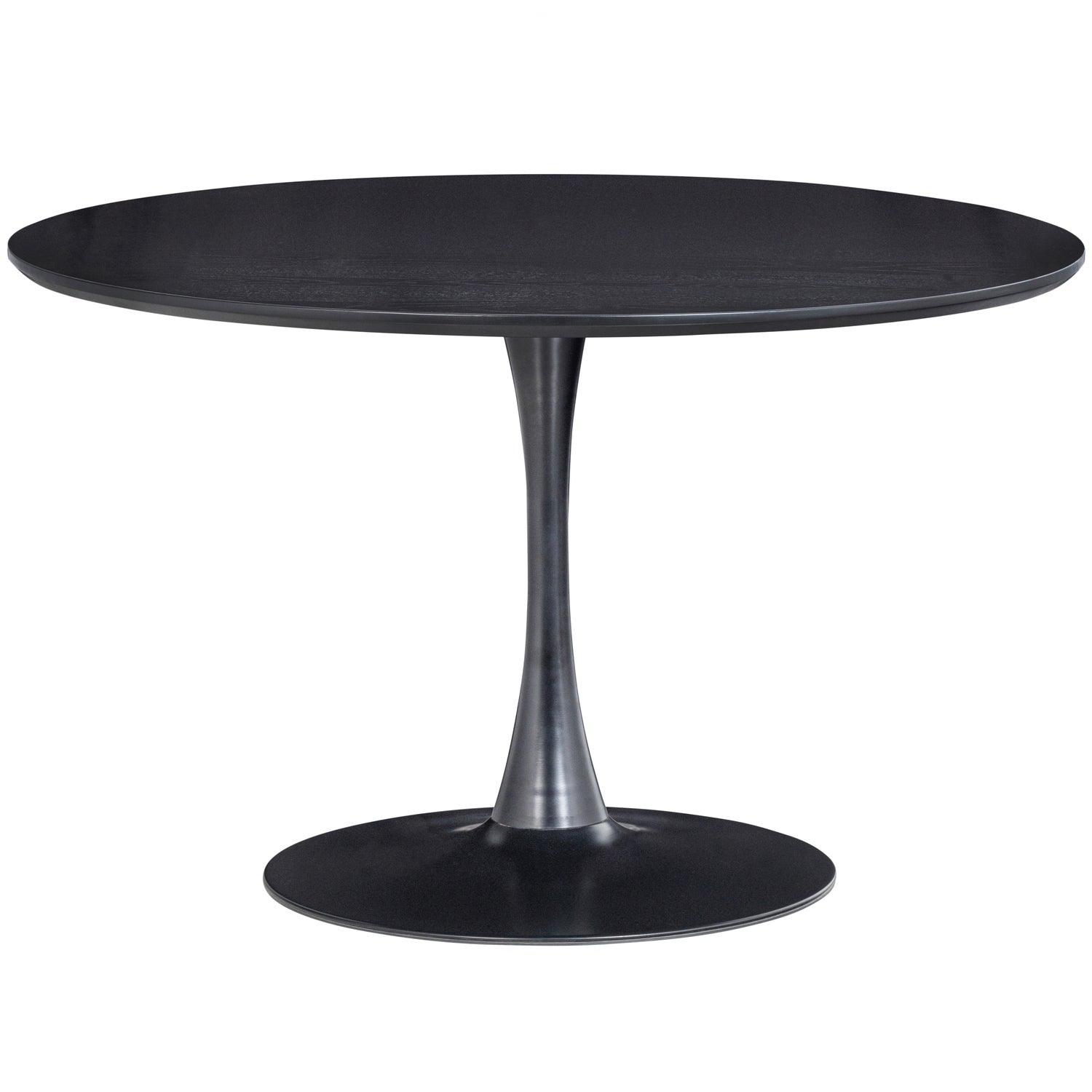 SAMMY DINING TABLE TRUMPET BASE ROUND MDF BLACK Ø120CM