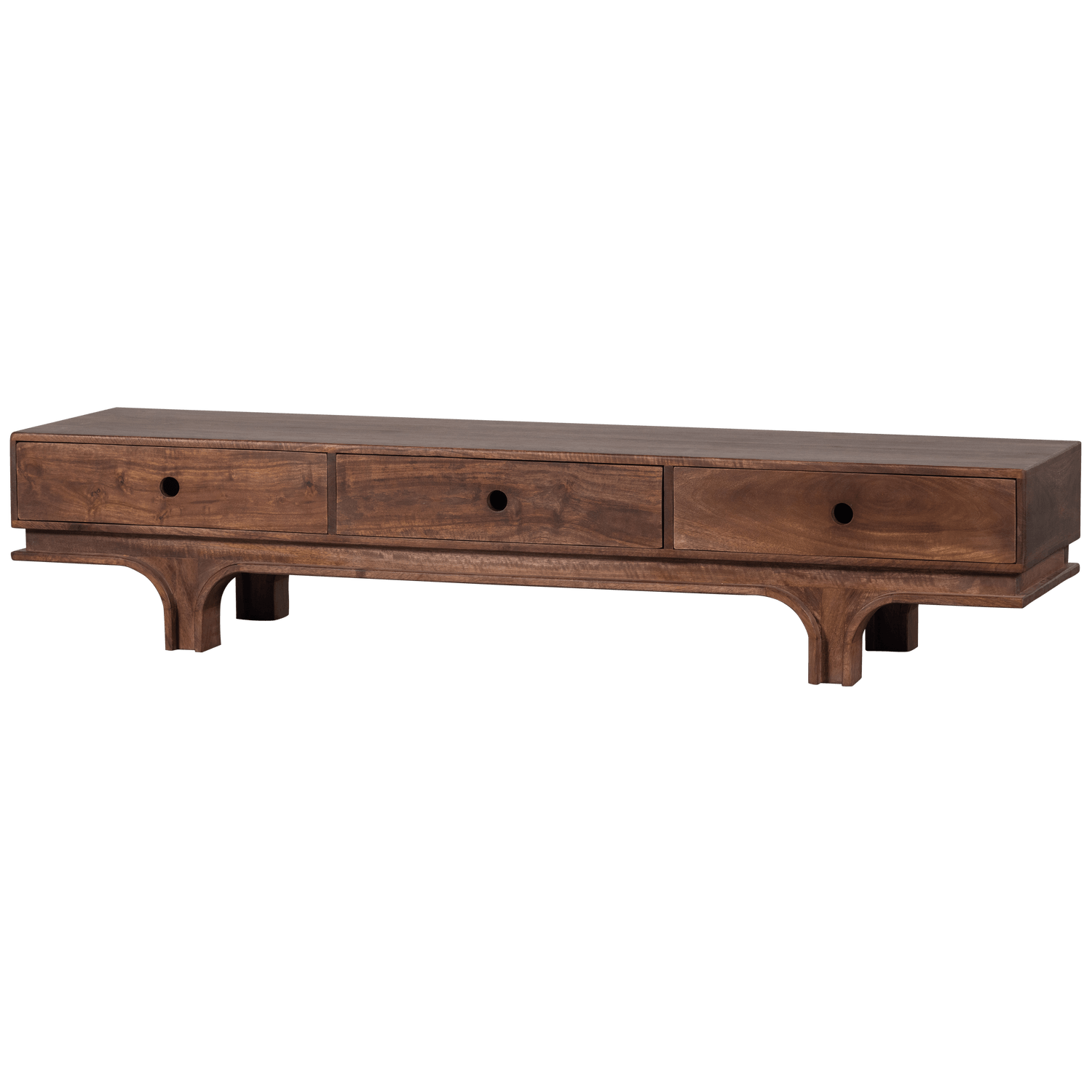 STAES TV-STAND 3 DRAWERS MANGO WOOD WALNUT