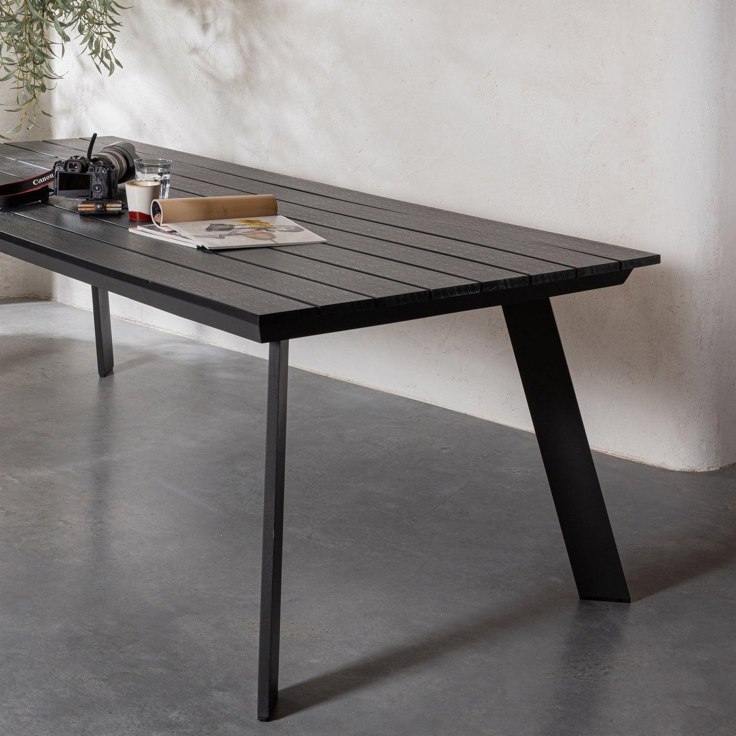 VEERLE TABLE ALUMINIUM/POLYWOOD ANTRACIET 220x100CM