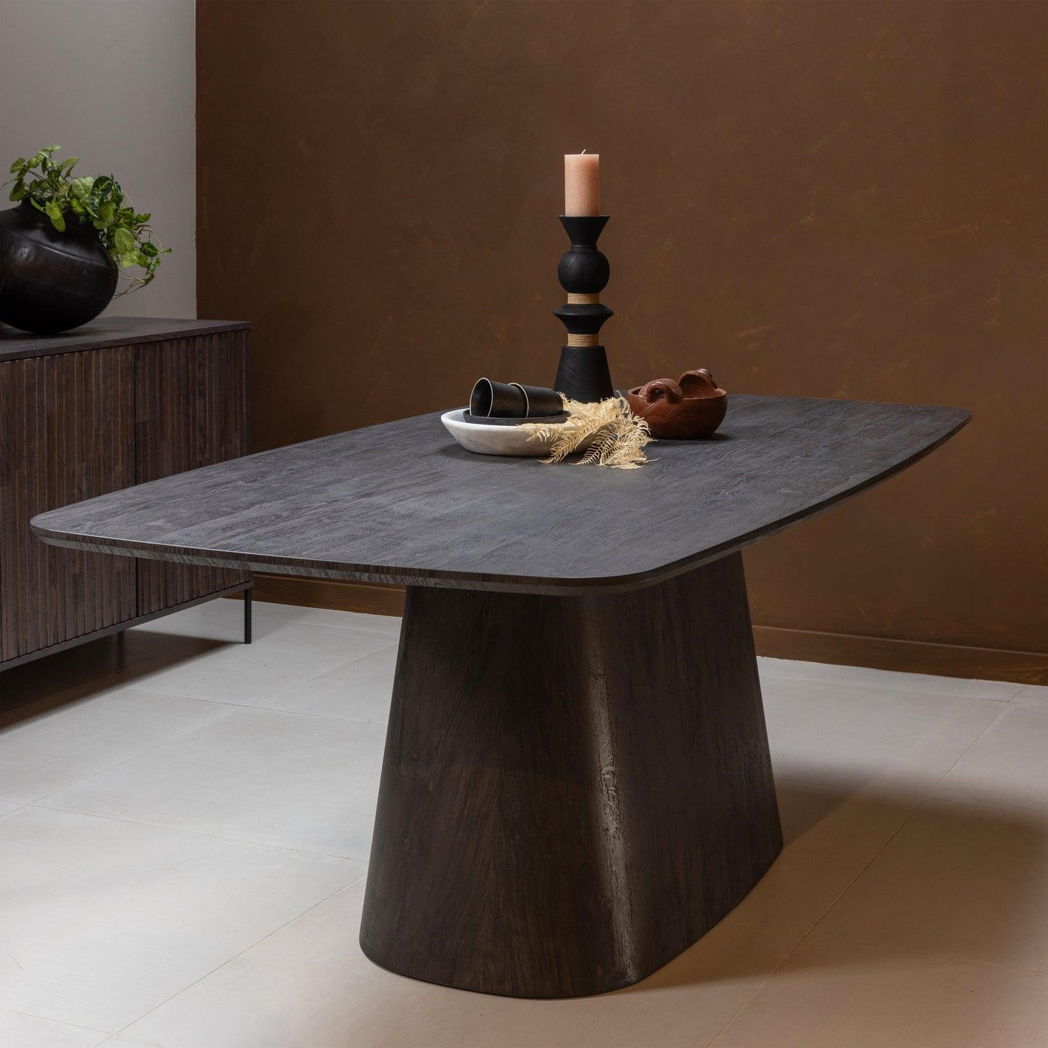 LEAH DINING TABLE MDF DARK BROWN 200x105CM