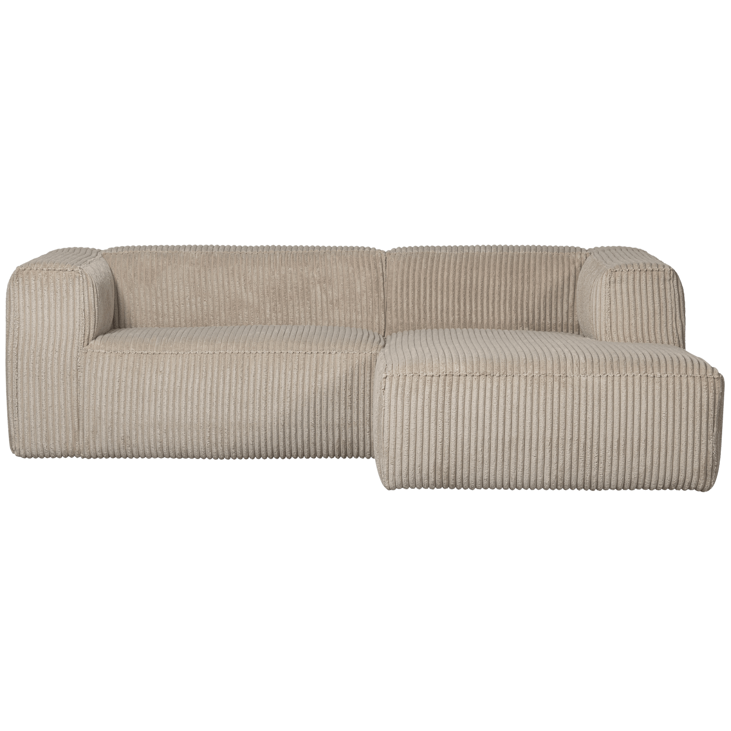 BEAN CHAISE LONGUE RIGHT HEFTY RIBCORD TRAVERTIN