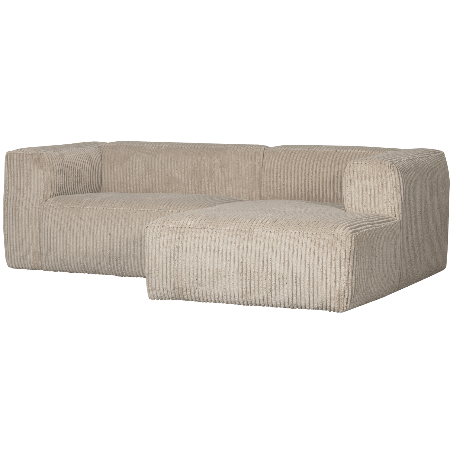 BEAN CHAISE LONGUE RIGHT HEFTY RIBCORD TRAVERTIN