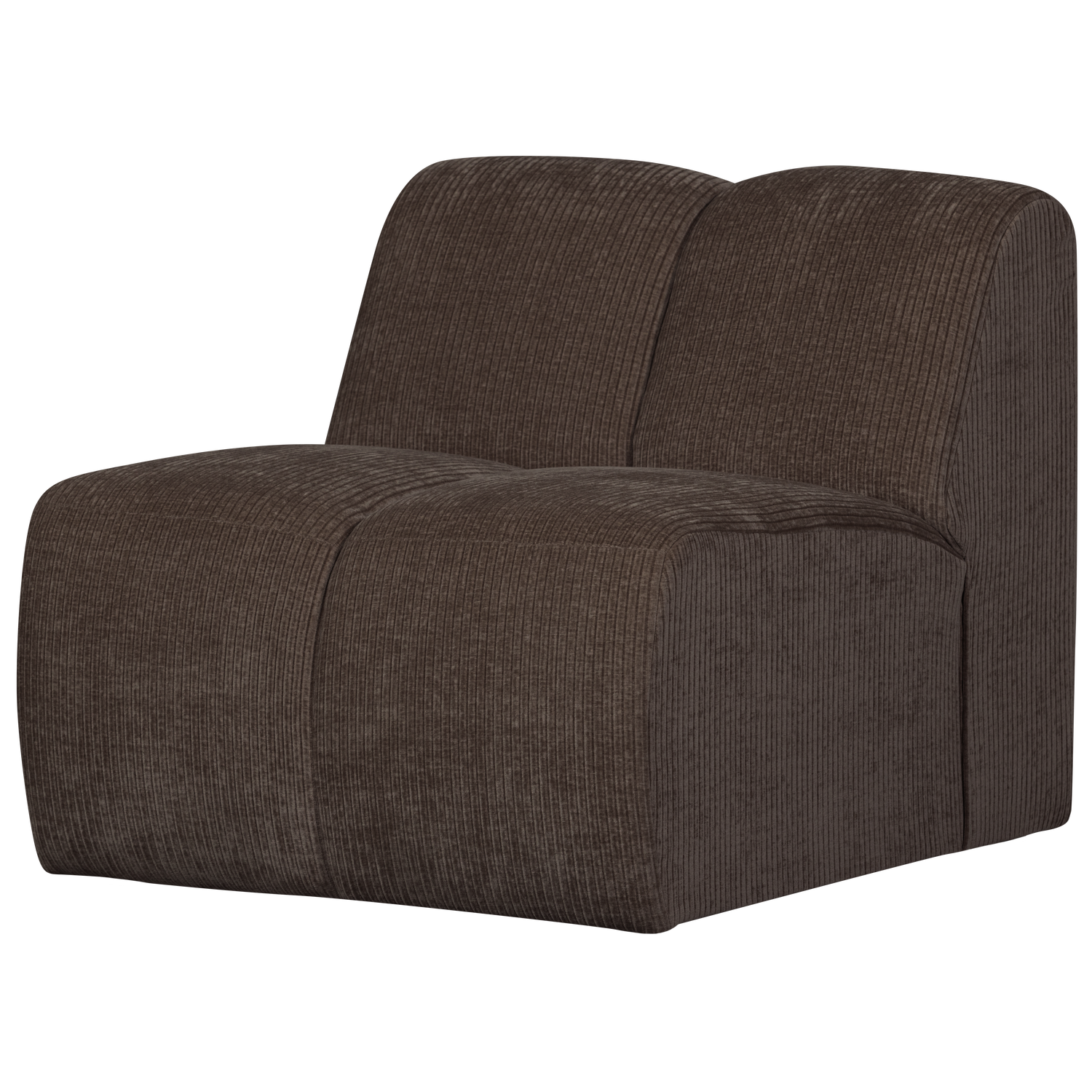 WOOOD canapea modulara MOJO 1-SEATER ELEMENT RIB FABRIC | 100% Pes | Maro | 74x84x97 cm