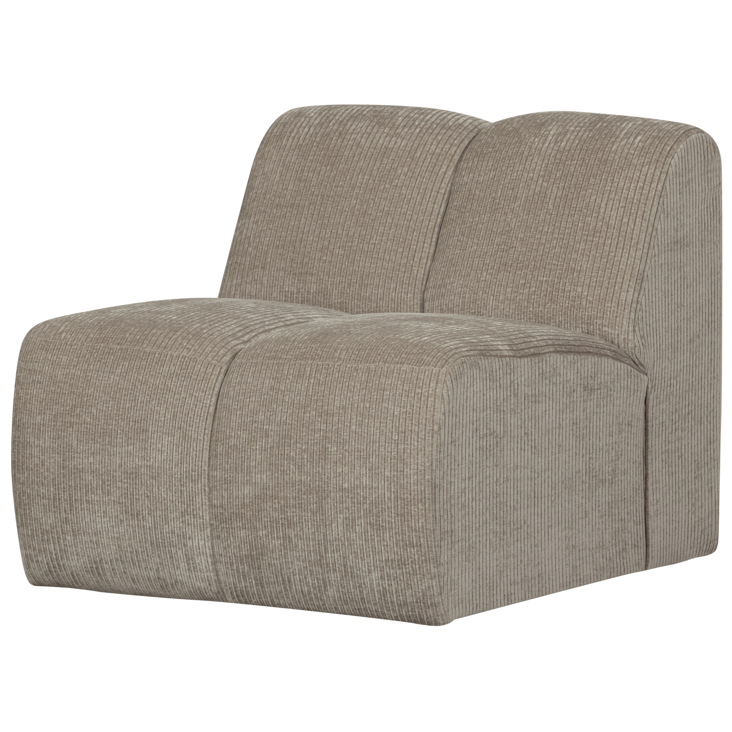 WOOOD canapea modulara MOJO 1-SEATER ELEMENT RIB FABRIC DARK | 100% Pes | Nisipiu | 74x84x97 cm