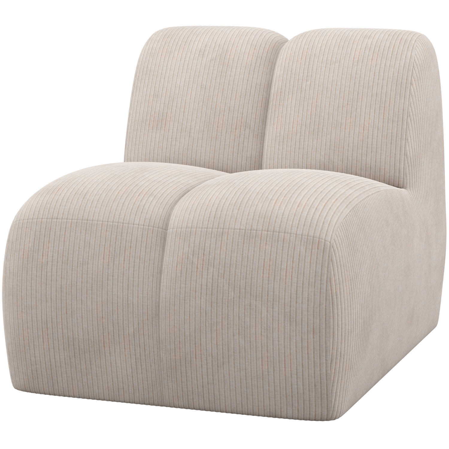 WOOOD canapea modulara MOJO 1-SEATER ELEMENT RIB FABRIC | 100% Pes | Ecru | 74x84x97 cm