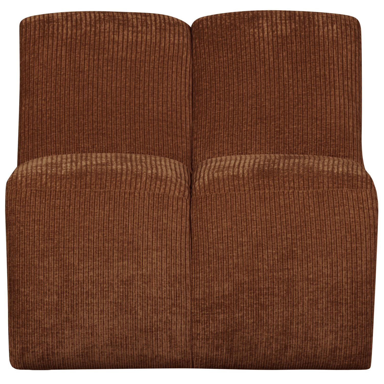 WOOOD canapea modulara MOJO 1-SEATER ELEMENT RIB FABRIC | 100% Pes | Maro | 74x84x97 cm
