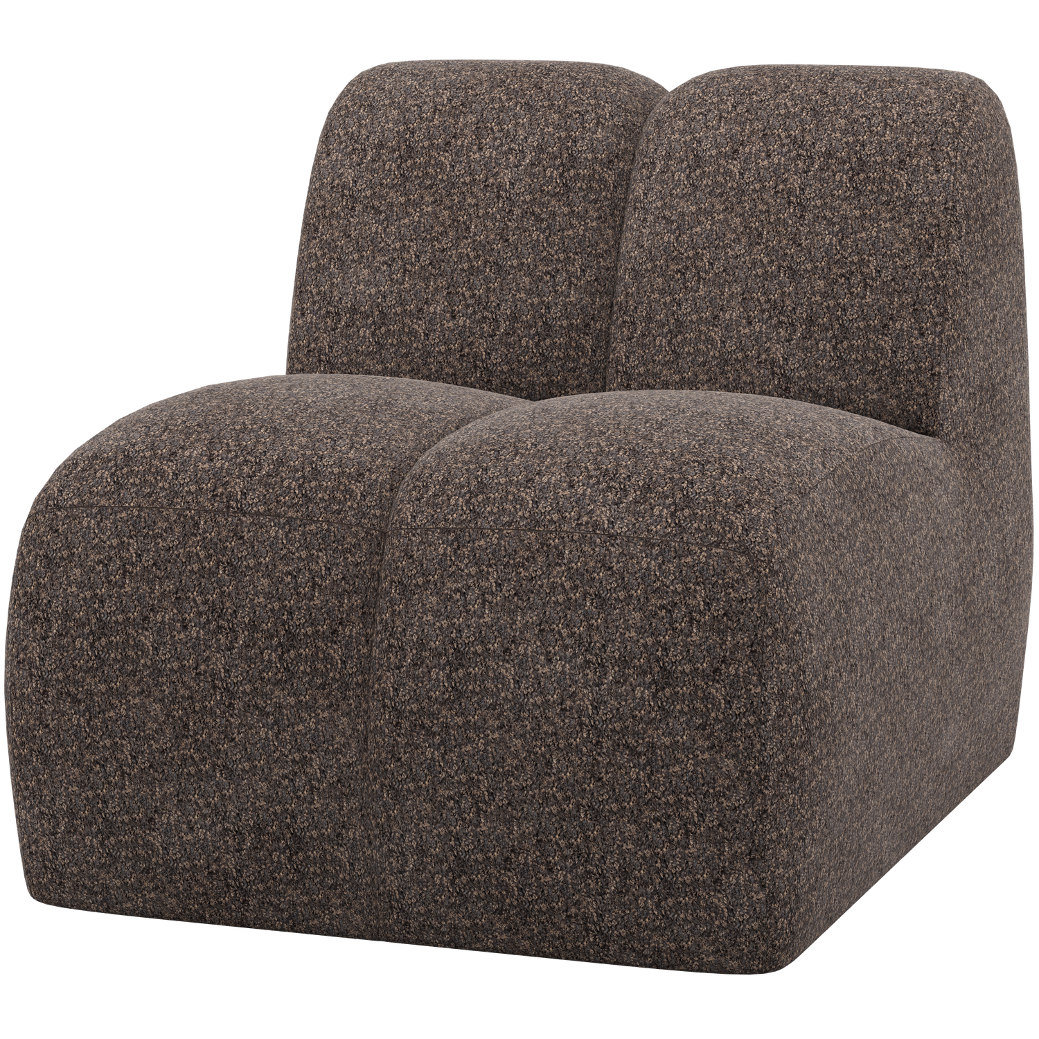 WOOOD canapea modulara MOJO 1-SEATER ELEMENT WOOLLY | 100% Pes | Maro | 74x84x97 cm