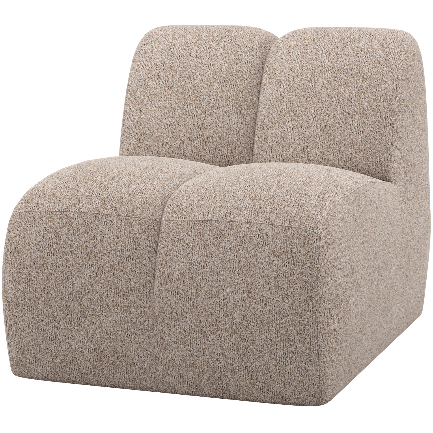 WOOOD canapea modulara MOJO 1-SEATER ELEMENT WOOLLY DARK | 100% Pes | Nisipiu | 74x84x97 cm