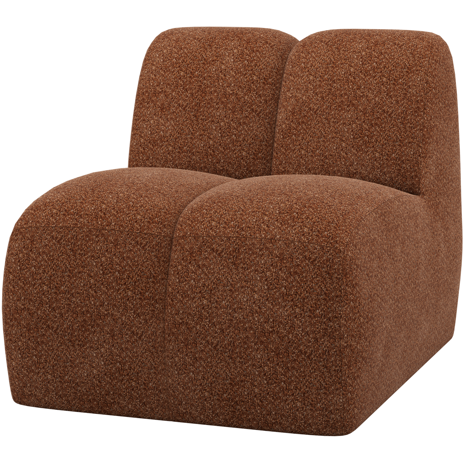 WOOOD canapea modulara MOJO 1-SEATER ELEMENT WOOLLY | 100% Pes | Maro | 74x84x97 cm
