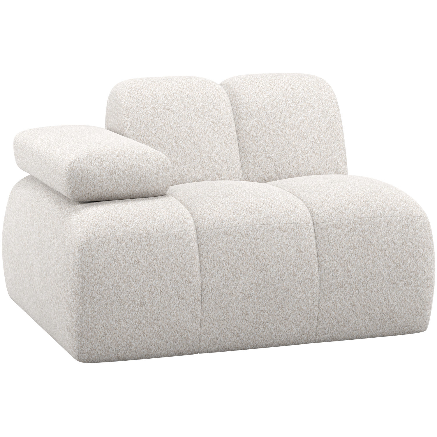 WOOOD canapea modulara MOJO 1-SEATER ELEMENT | 100% Pes | Ecru | 74x124x97 cm