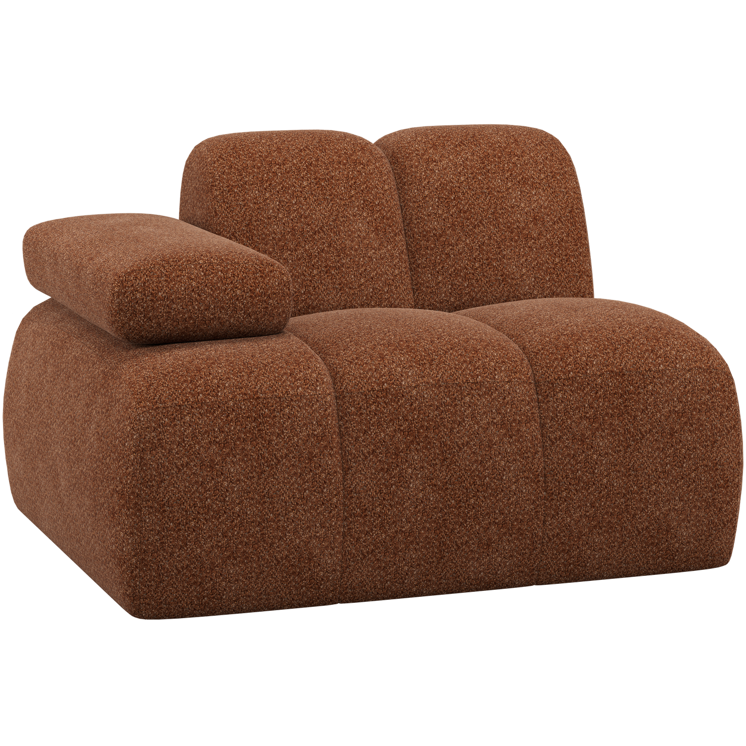 WOOOD canapea modulara MOJO 1-SEATER ELEMENT | 100% Pes | Maro | 74x124x97 cm