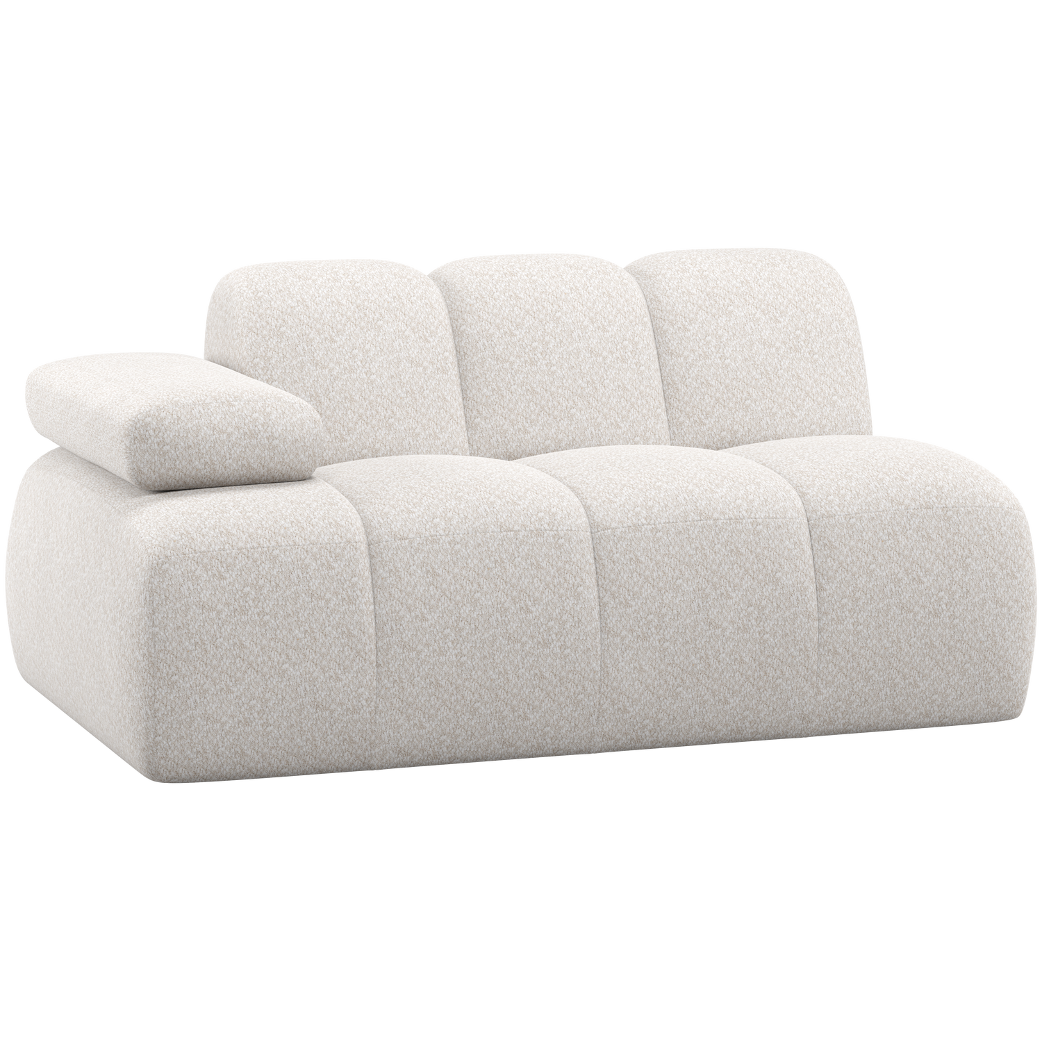 WOOOD canapea modulara MOJO 1,5-SEATER ELEMENT | 100% Pes | Ecru | 74x164x97 cm