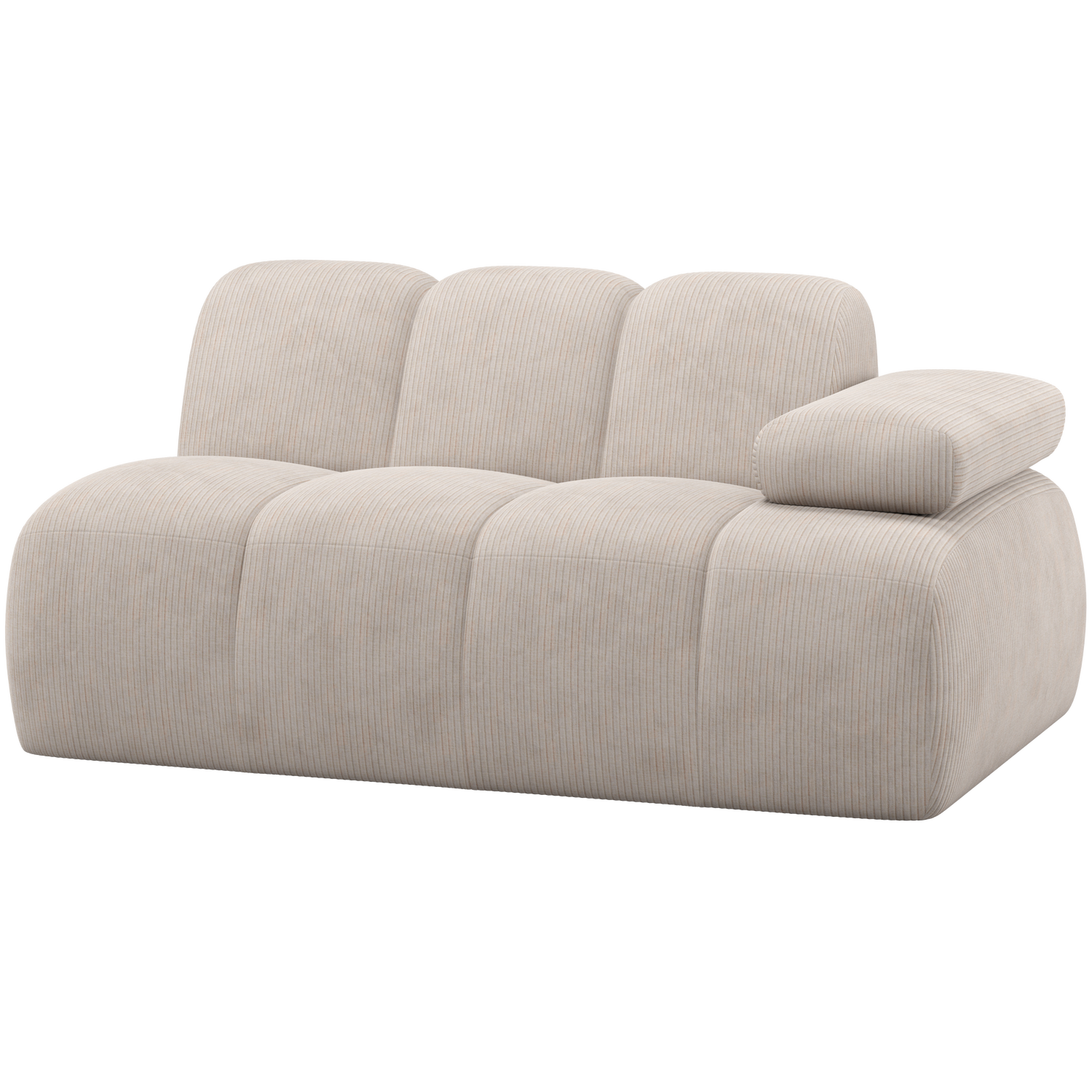WOOOD canapea modulara MOJO 1,5-SEATER ELEMENT | 100% Pes | Ecru | 74x164x97 cm