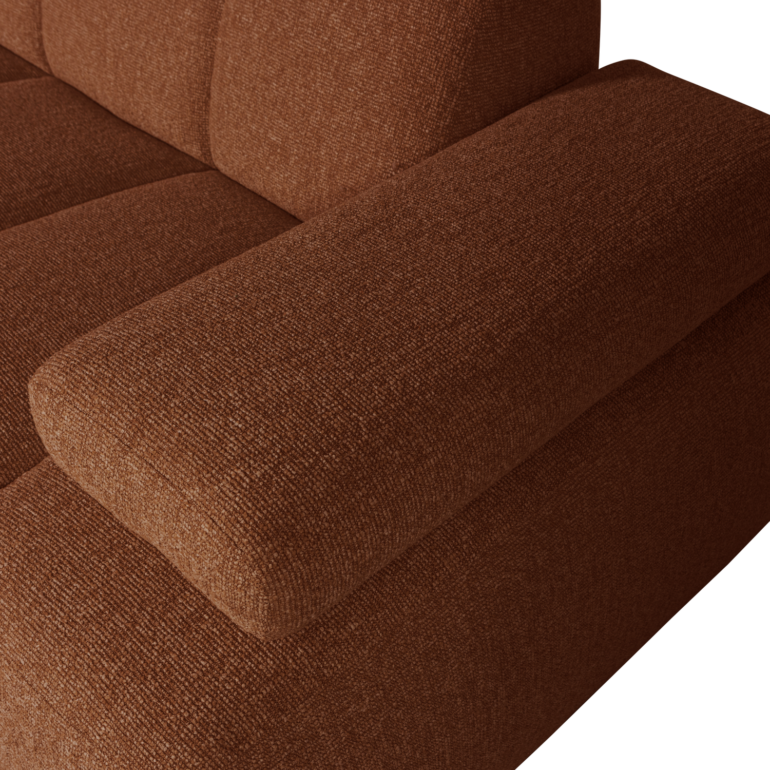 MOJO CHAISE LONGUE SOFA RIGHT BOUCLE RUST BROWN MELANGE