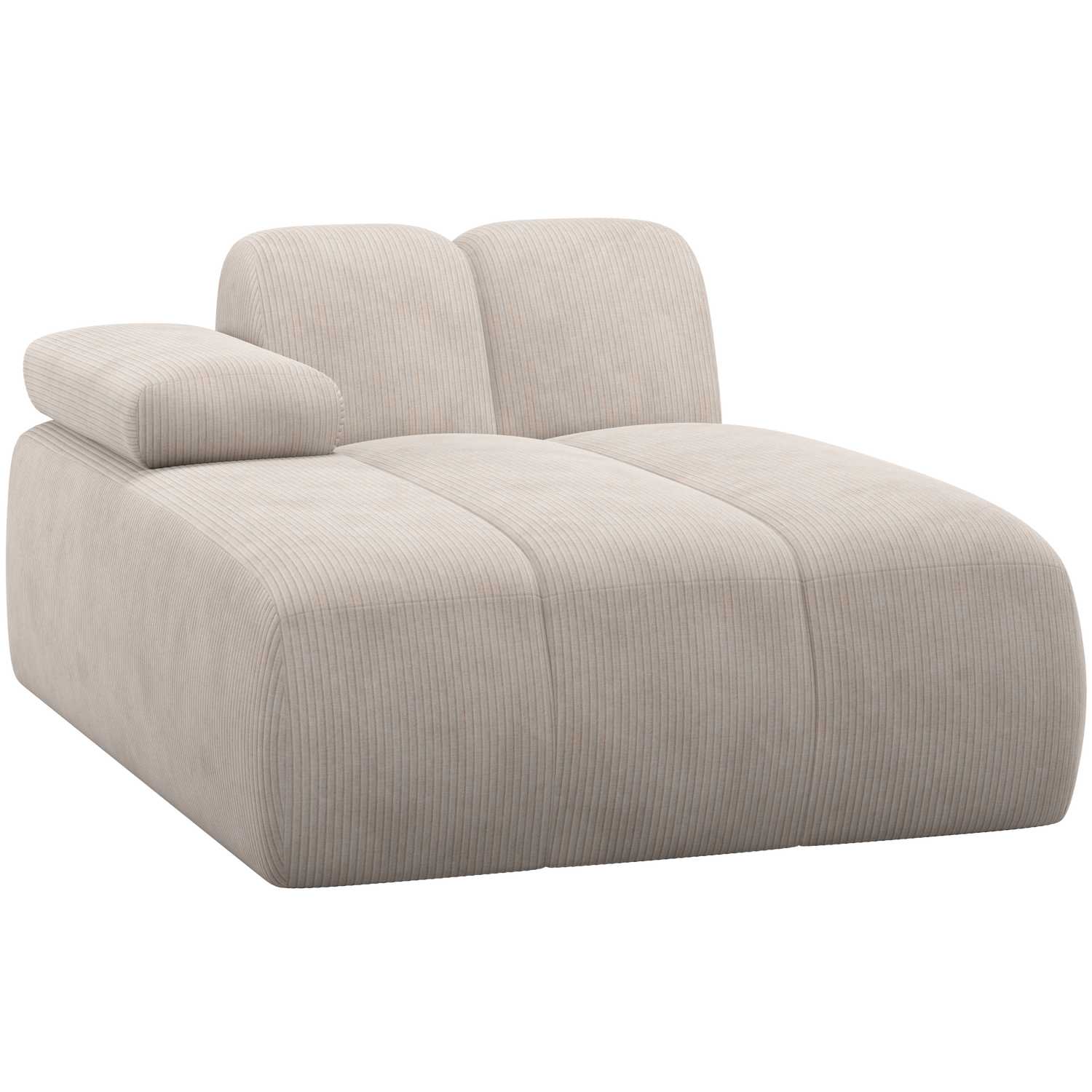 WOOOD canapea modulara MOJO CHAISE LONGUE ELEMENT | 100% Pes | Ecru | 74x124x162 cm