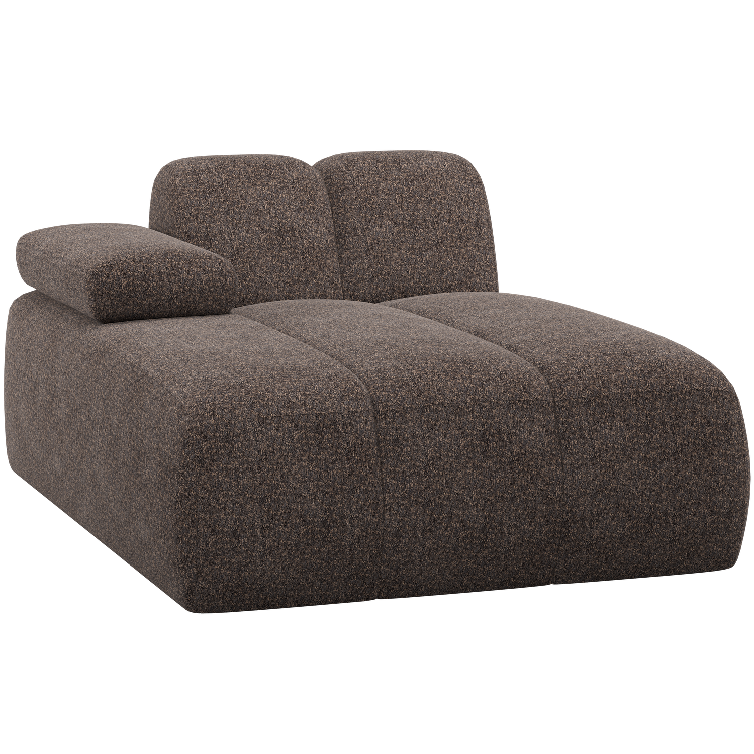 WOOOD canapea modulara MOJO CHAISE LONGUE ELEMENT | 100% Pes | Maro | 74x124x162 cm