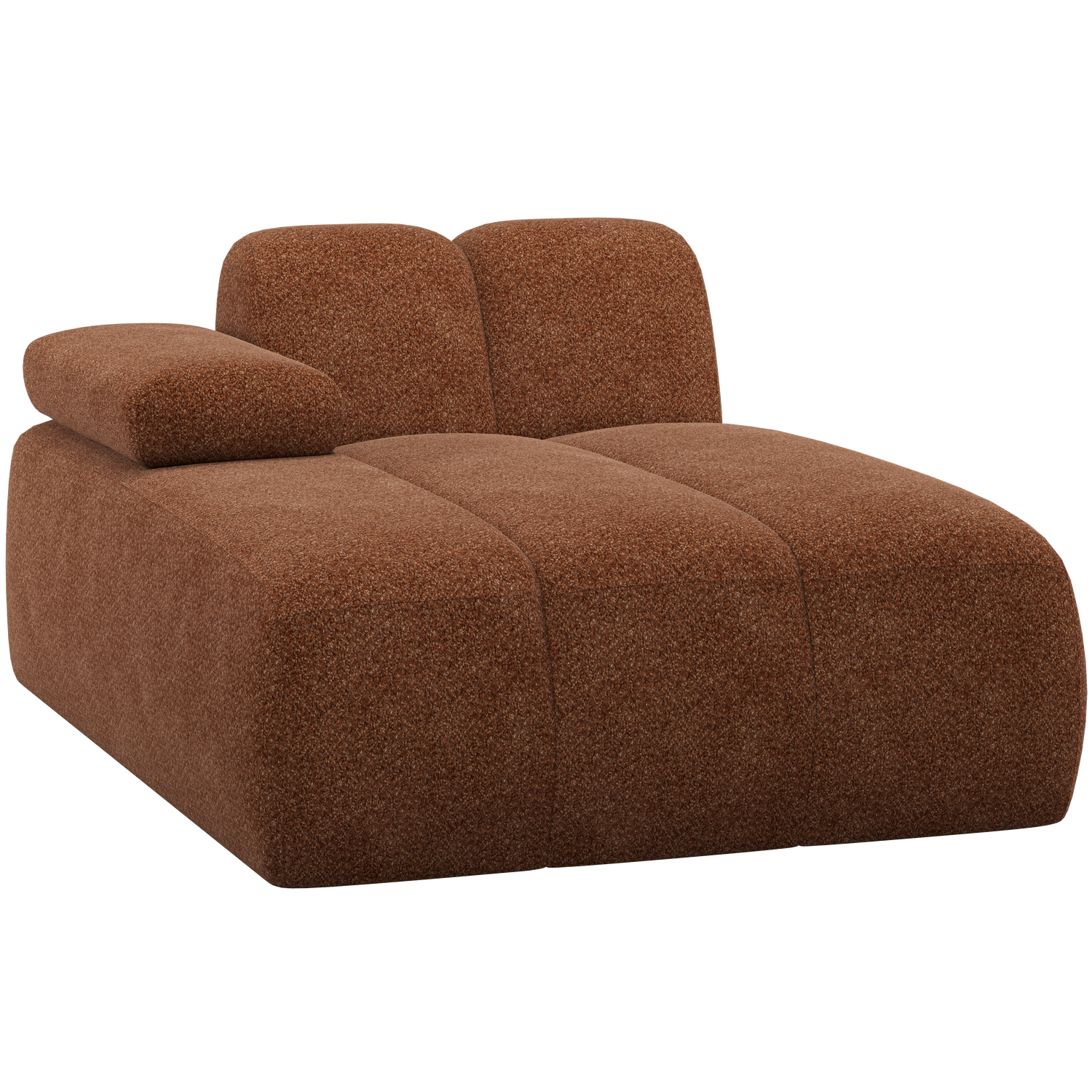 WOOOD canapea modulara MOJO CHAISE LONGUE ELEMENT | 100% Pes | Maro | 74x124x162 cm