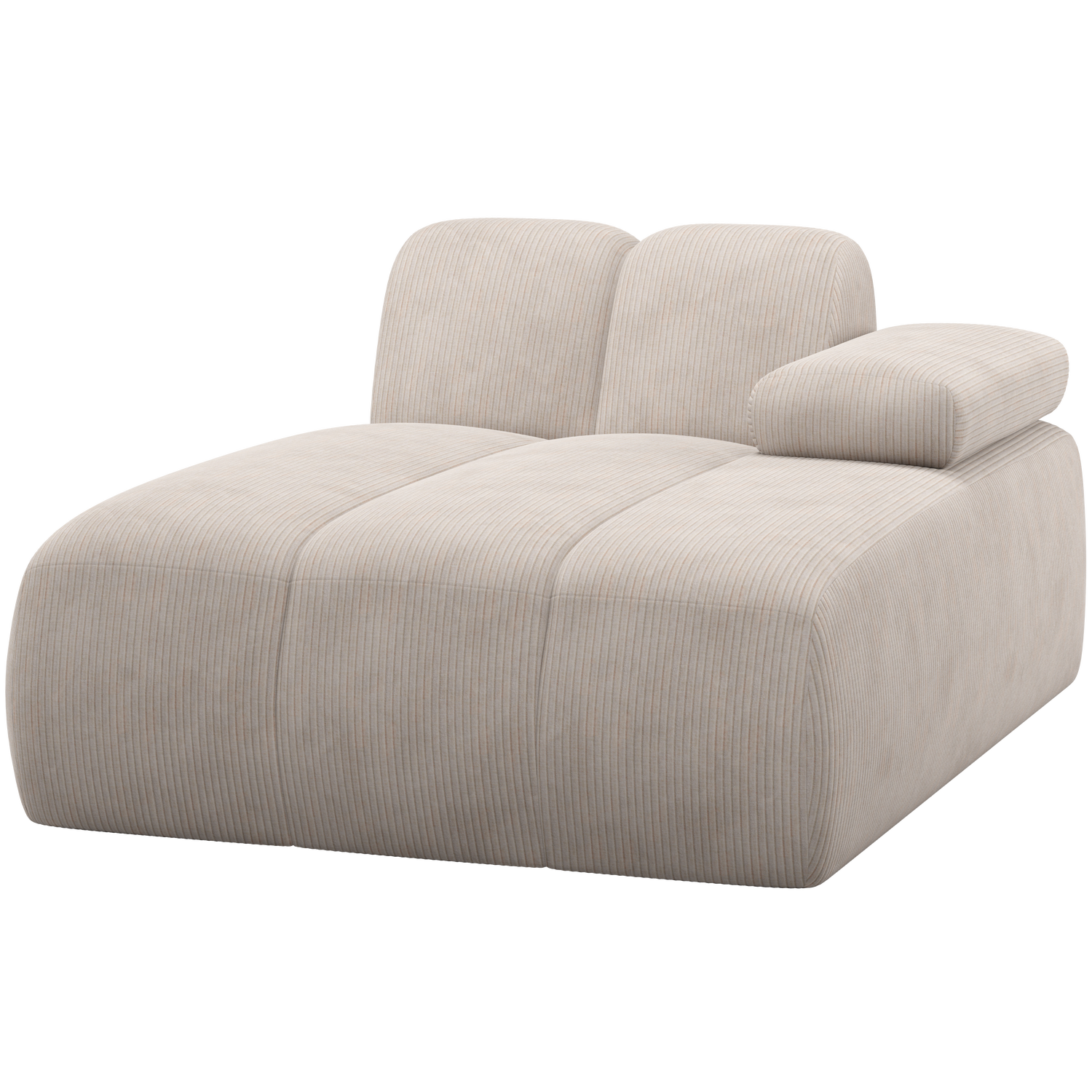 WOOOD canapea modulara MOJO CHAISE LONGUE ELEMENT | 100% Pes | Ecru | 74x124x162 cm