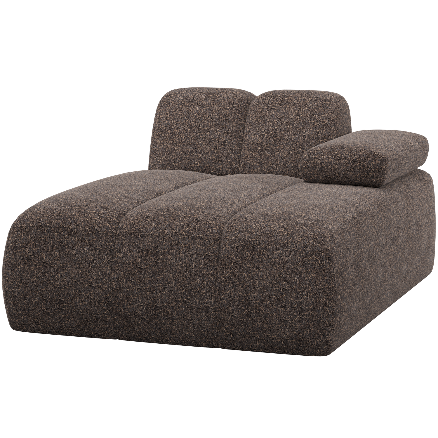 WOOOD canapea modulara MOJO CHAISE LONGUE ELEMENT | 100% Pes | Maro | 74x124x162 cm