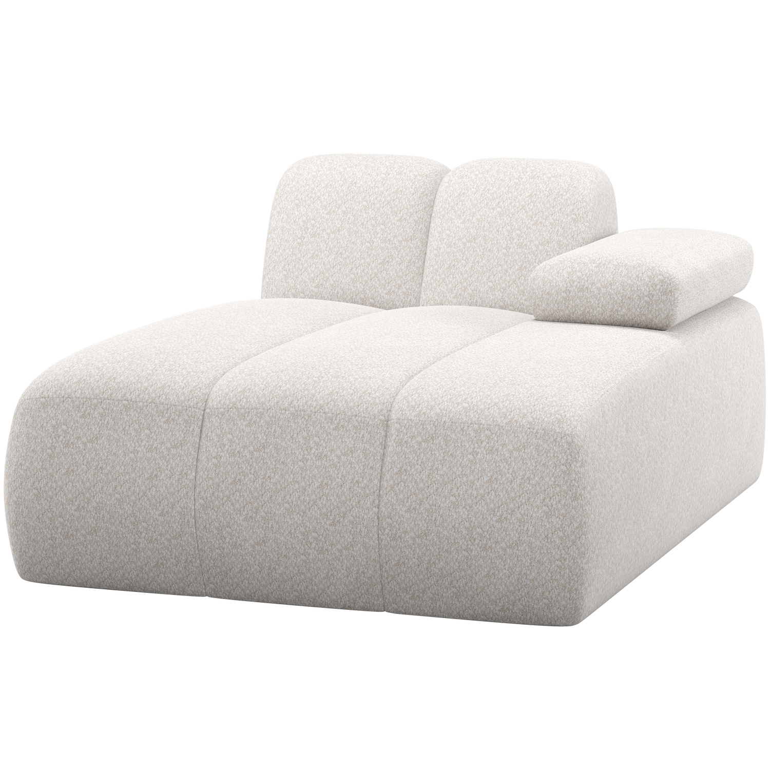 WOOOD canapea modulara MOJO CHAISE LONGUE ELEMENT | 100% Pes | Ecru | 74x124x162 cm
