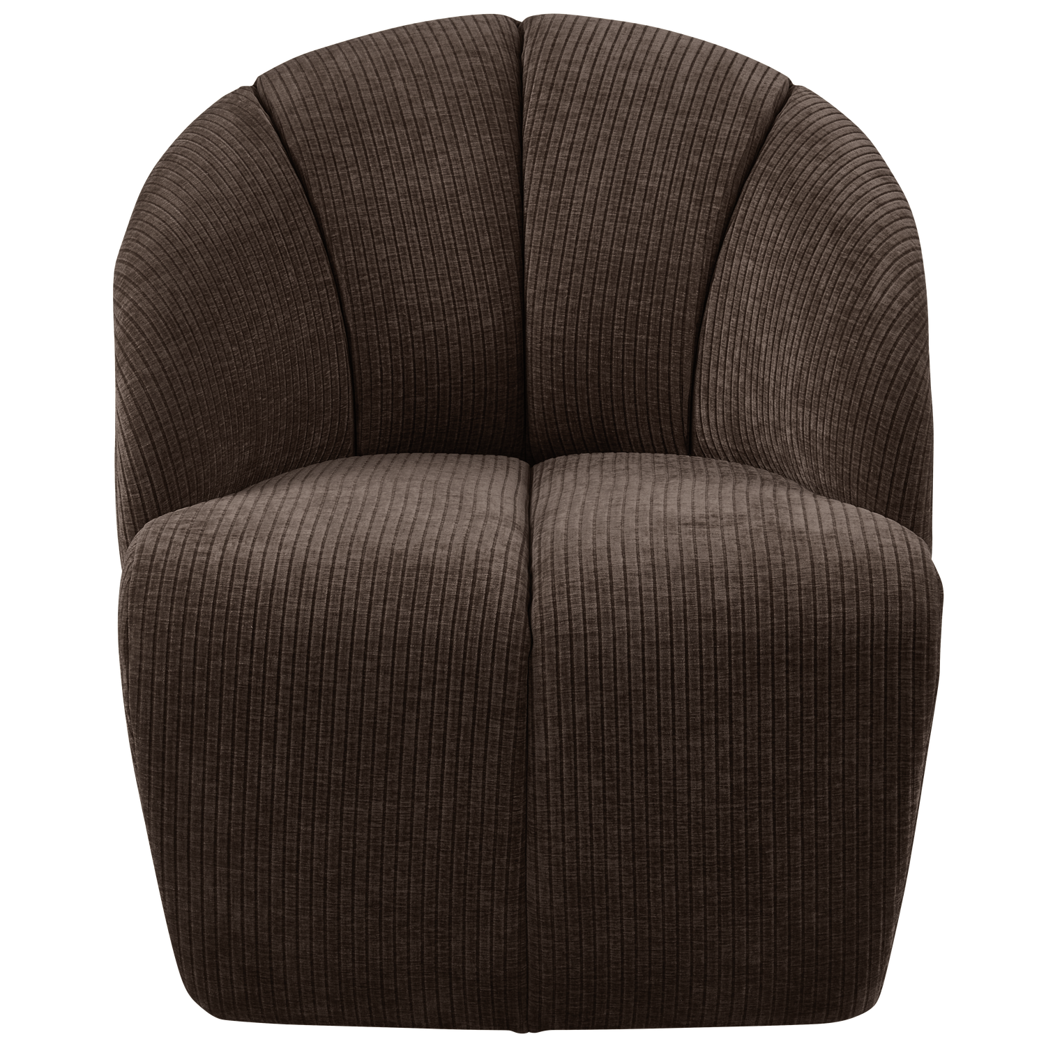 WOOOD fotoliu MOJO SWIVEL ARMCHAIR WOVEN RIB FABRIC | 100% Pes | Maro | 75x68x77 cm