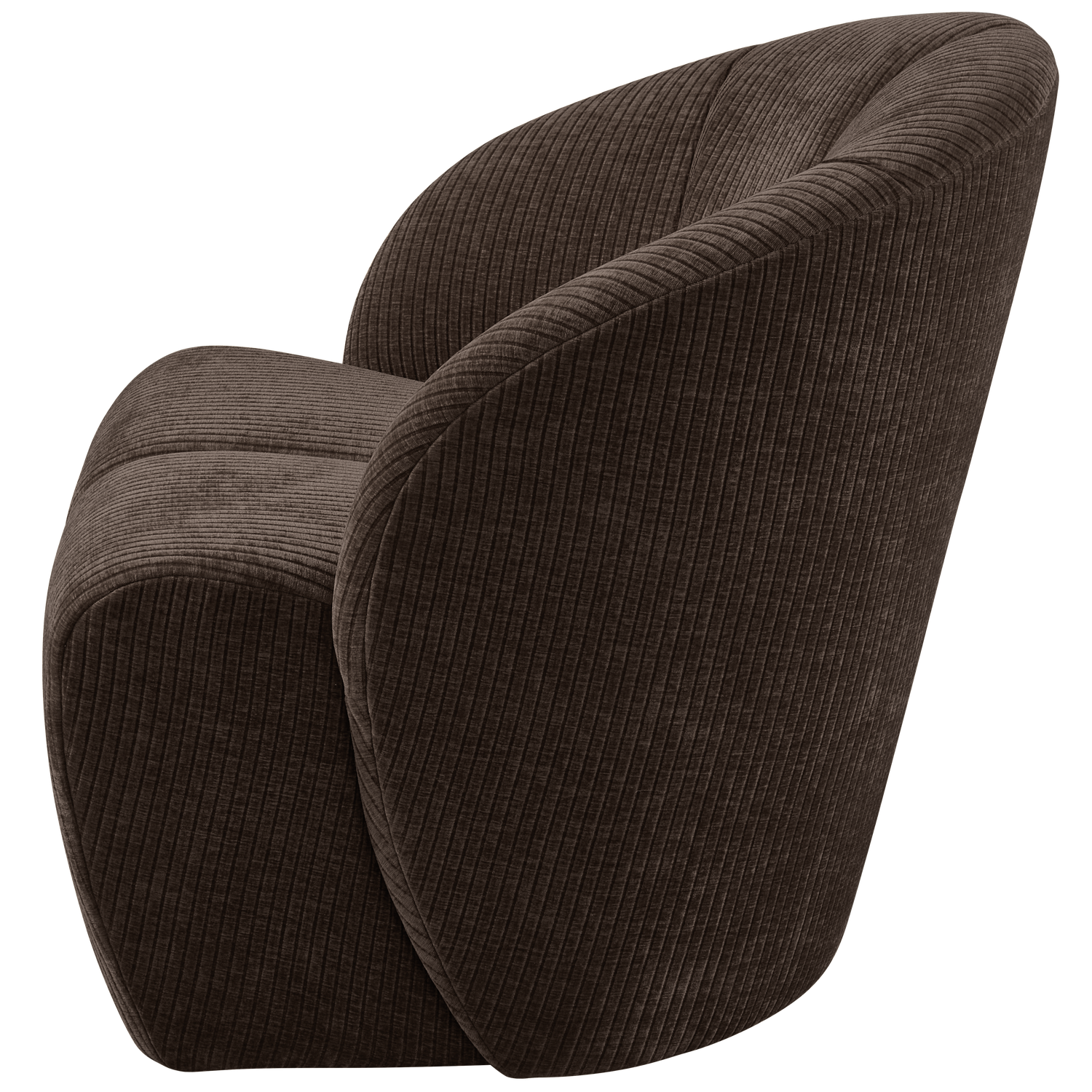 WOOOD fotoliu MOJO SWIVEL ARMCHAIR WOVEN RIB FABRIC | 100% Pes | Maro | 75x68x77 cm