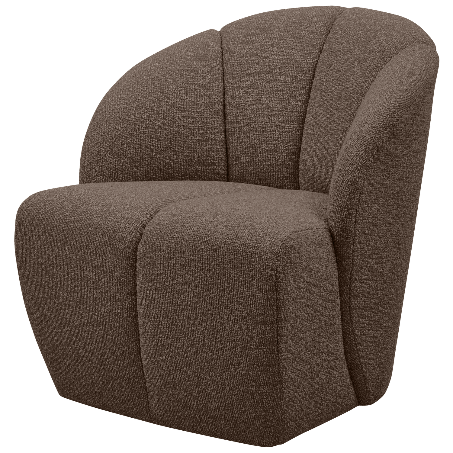 WOOOD fotoliu MOJO SWIVEL ARMCHAIR BOUCLE | 100% Pes | Maro | 75x68x77 cm