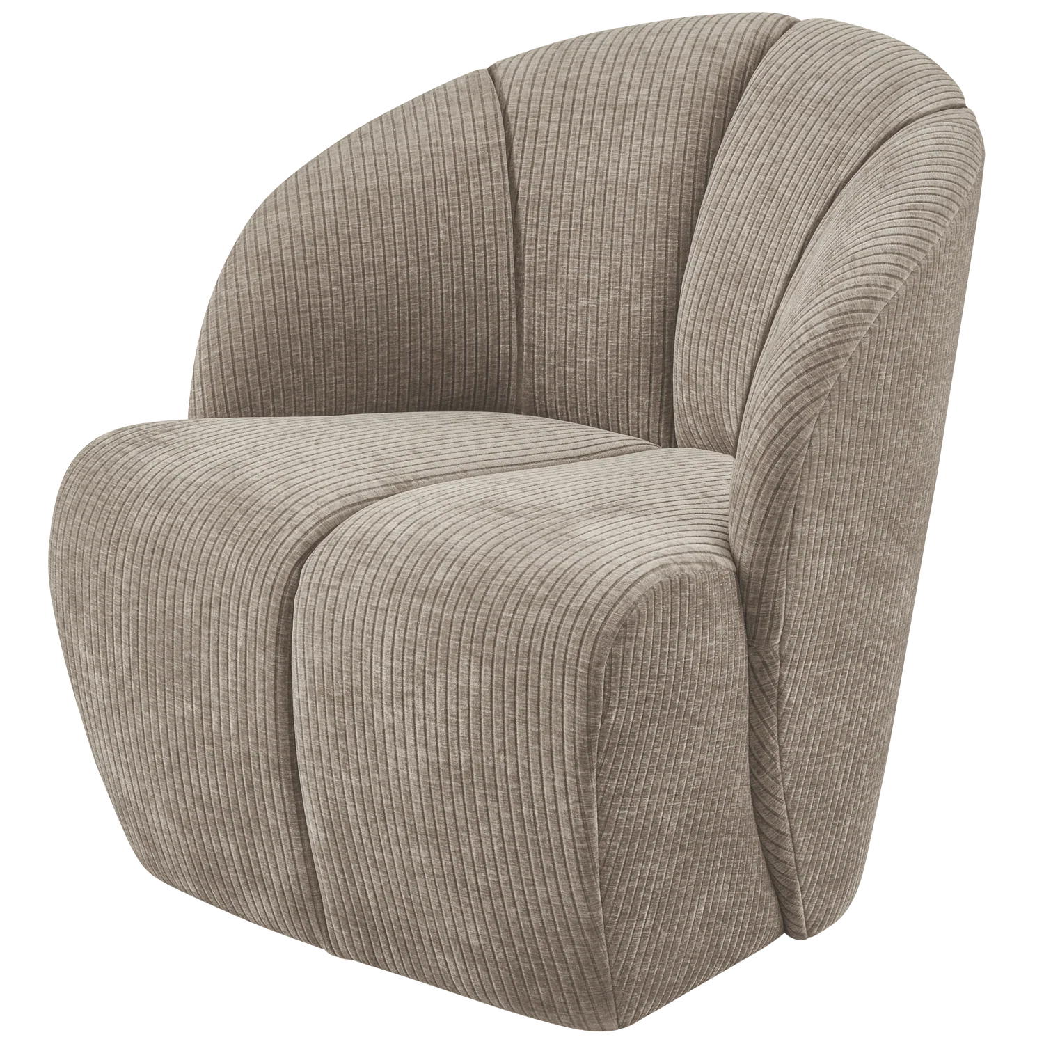 MOJO SWIVEL ARMCHAIR WOVEN RIB FABRIC DARK SAND